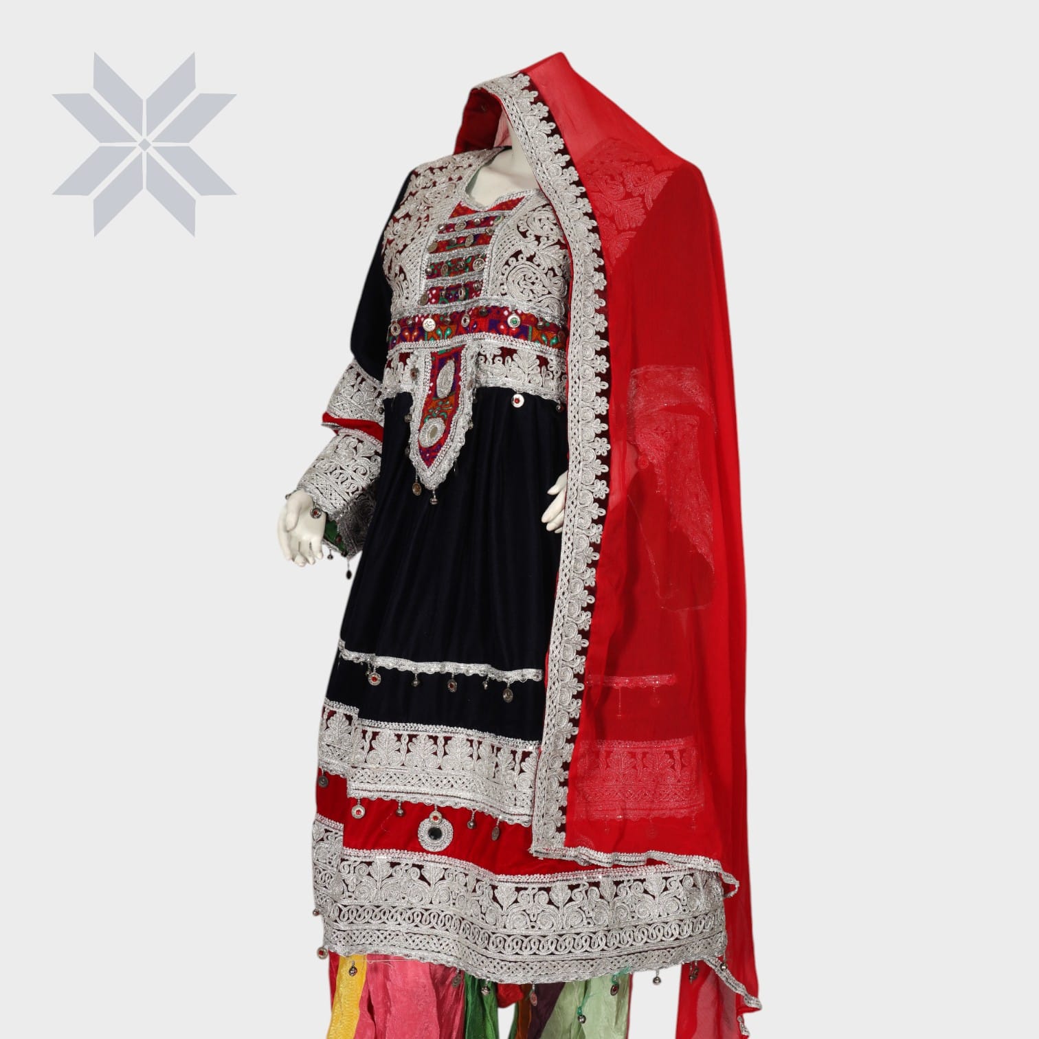 Zarina Multi-Color Afghan Dress Ensemble
