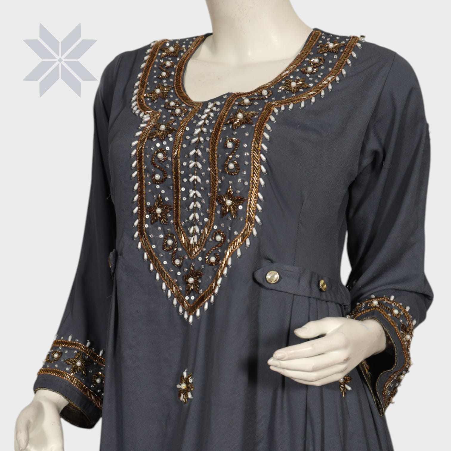 Noor Midnight Embroidered Kurti Set