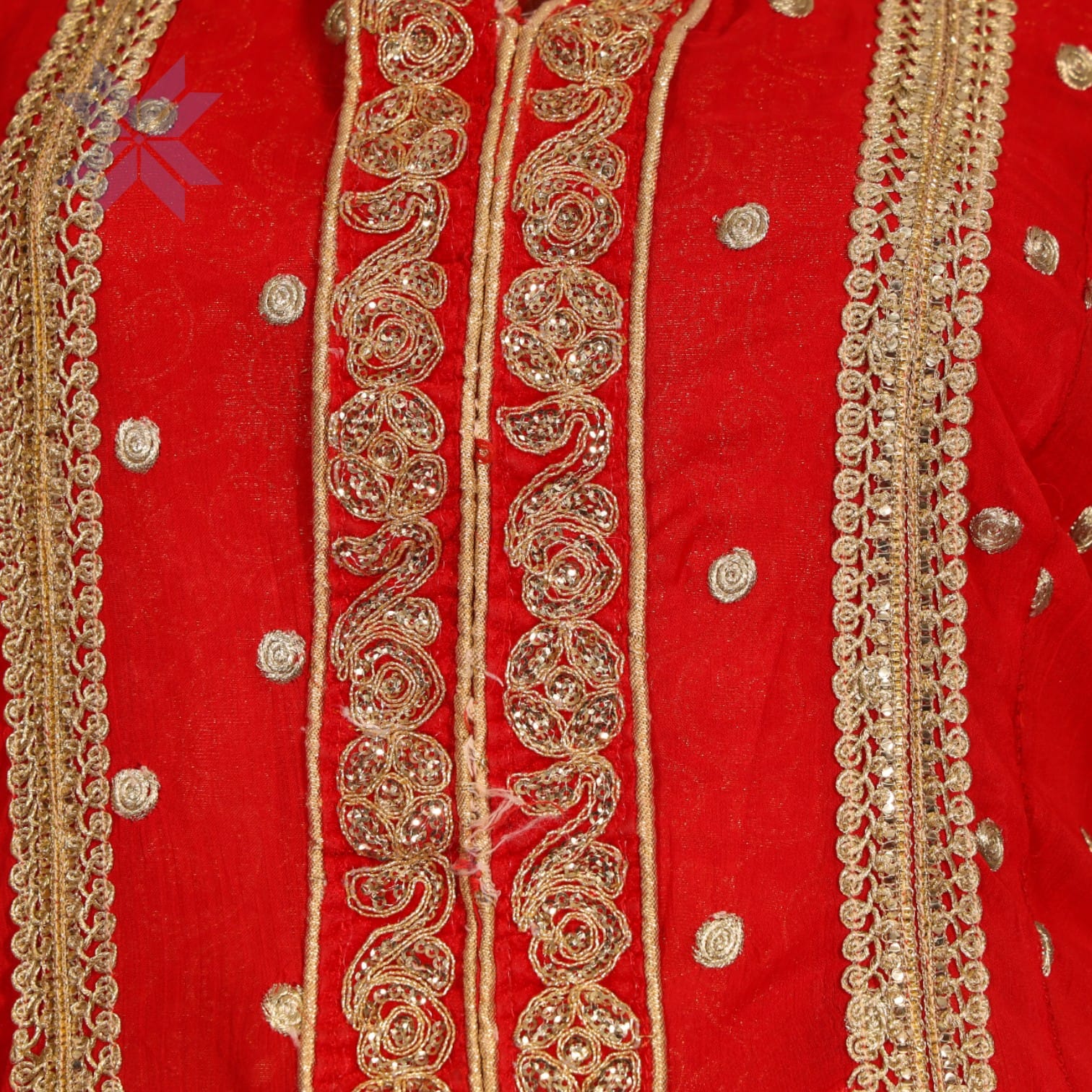 Royal Ruby Hand-Embroidered Long Dress