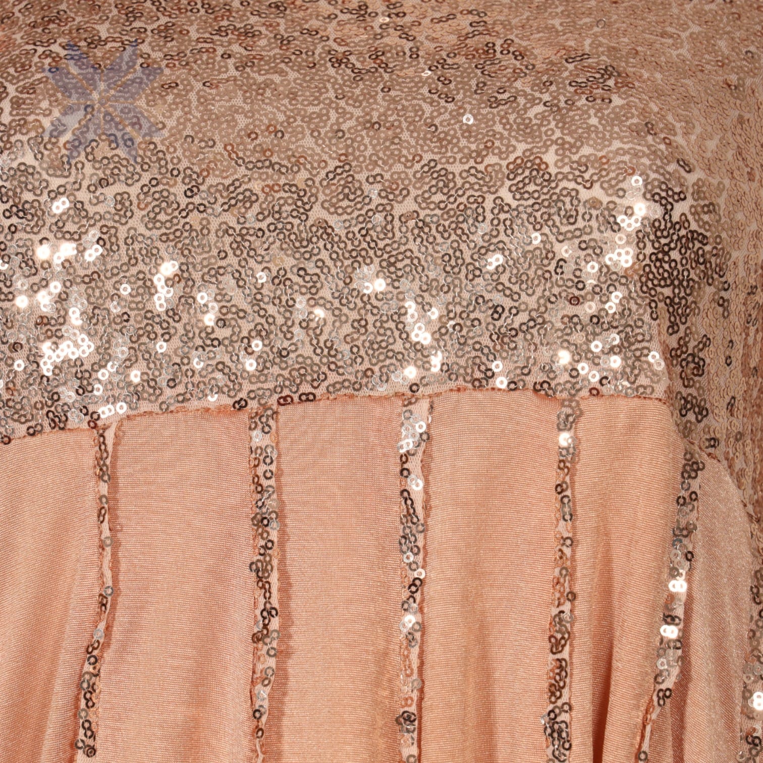 Peach Sequin Charm Long Dress