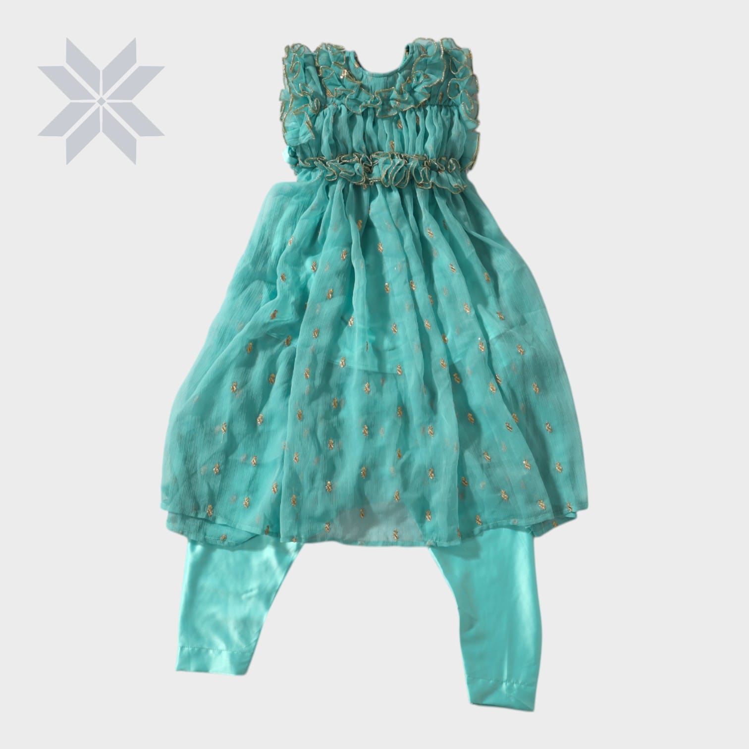 Mint Blossom Baby Frock Set
