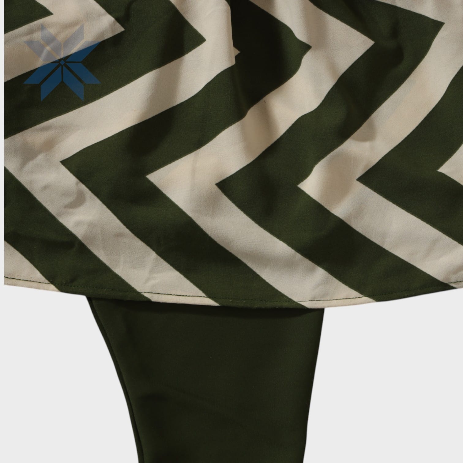 Olive Zigzag Baby Frock Set
