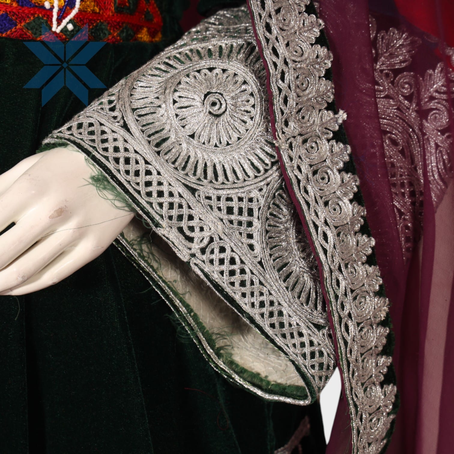 Afghan Royal Multicolor Velvet Dress Set