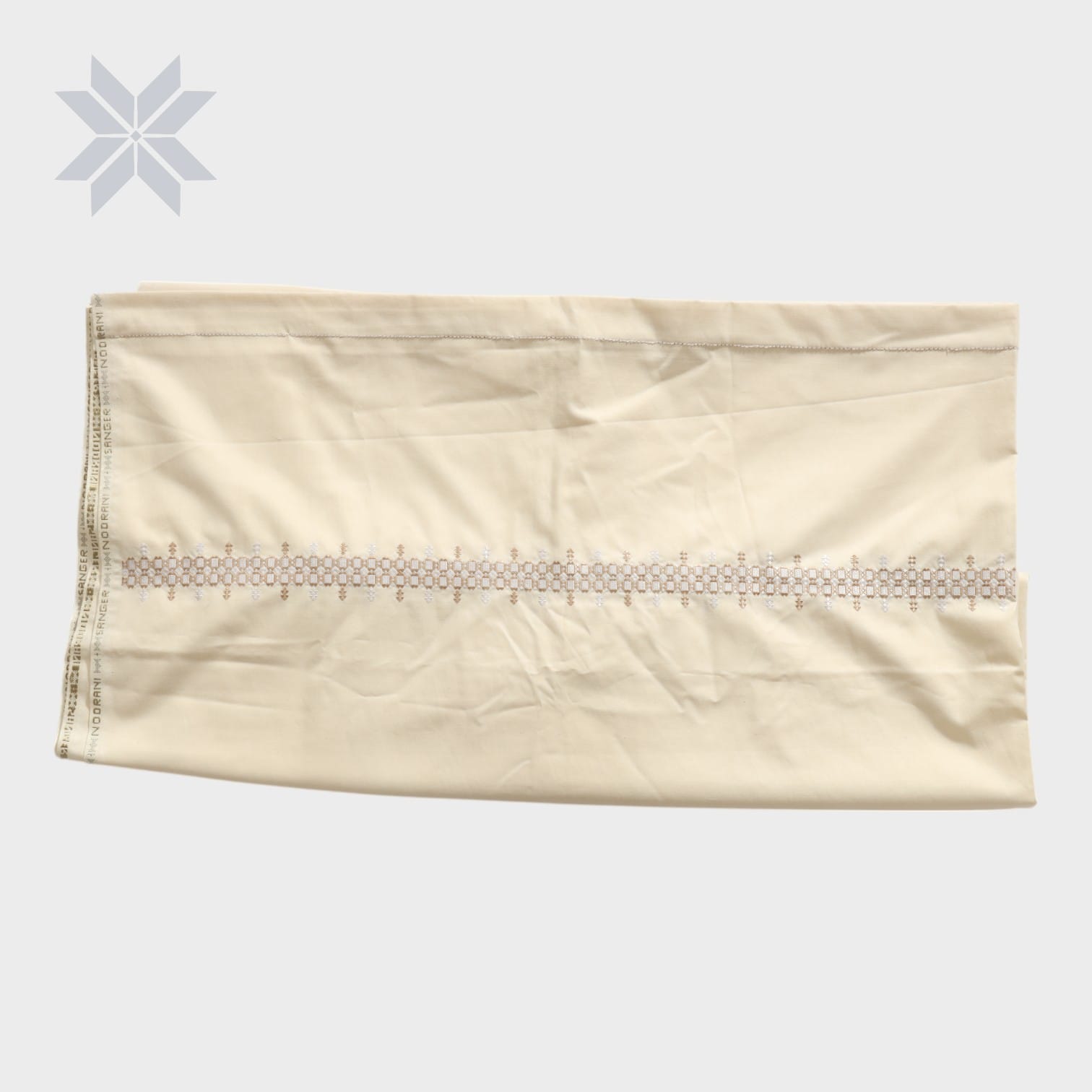 Classic Cream Kameez Fabric with Embroidered Border