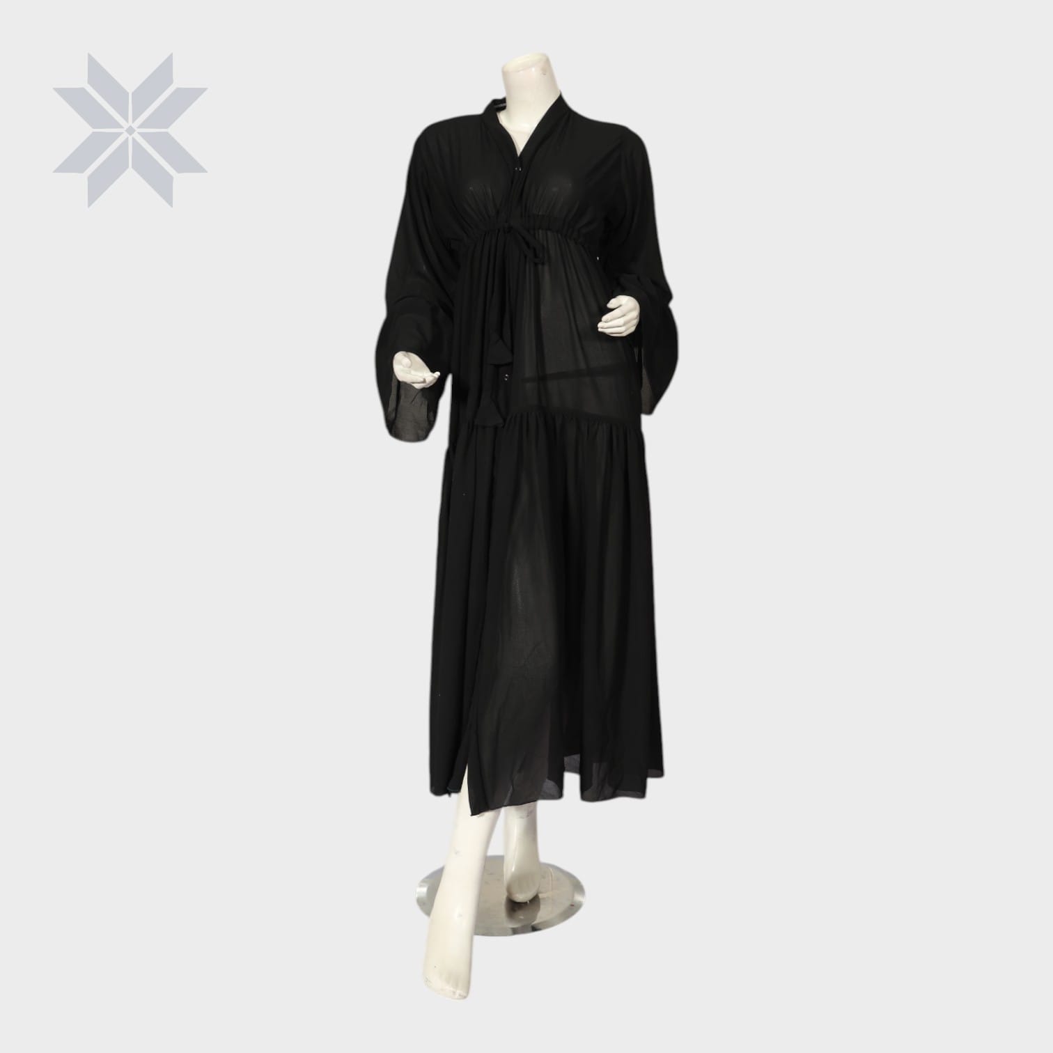 Sheer Black Flare Abaya