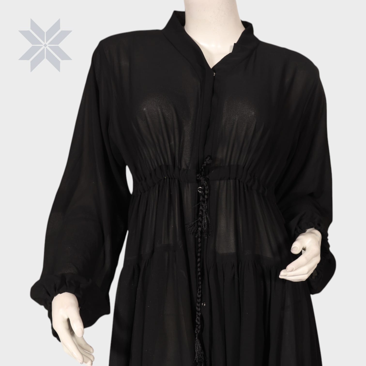 Sheer Black  Abaya