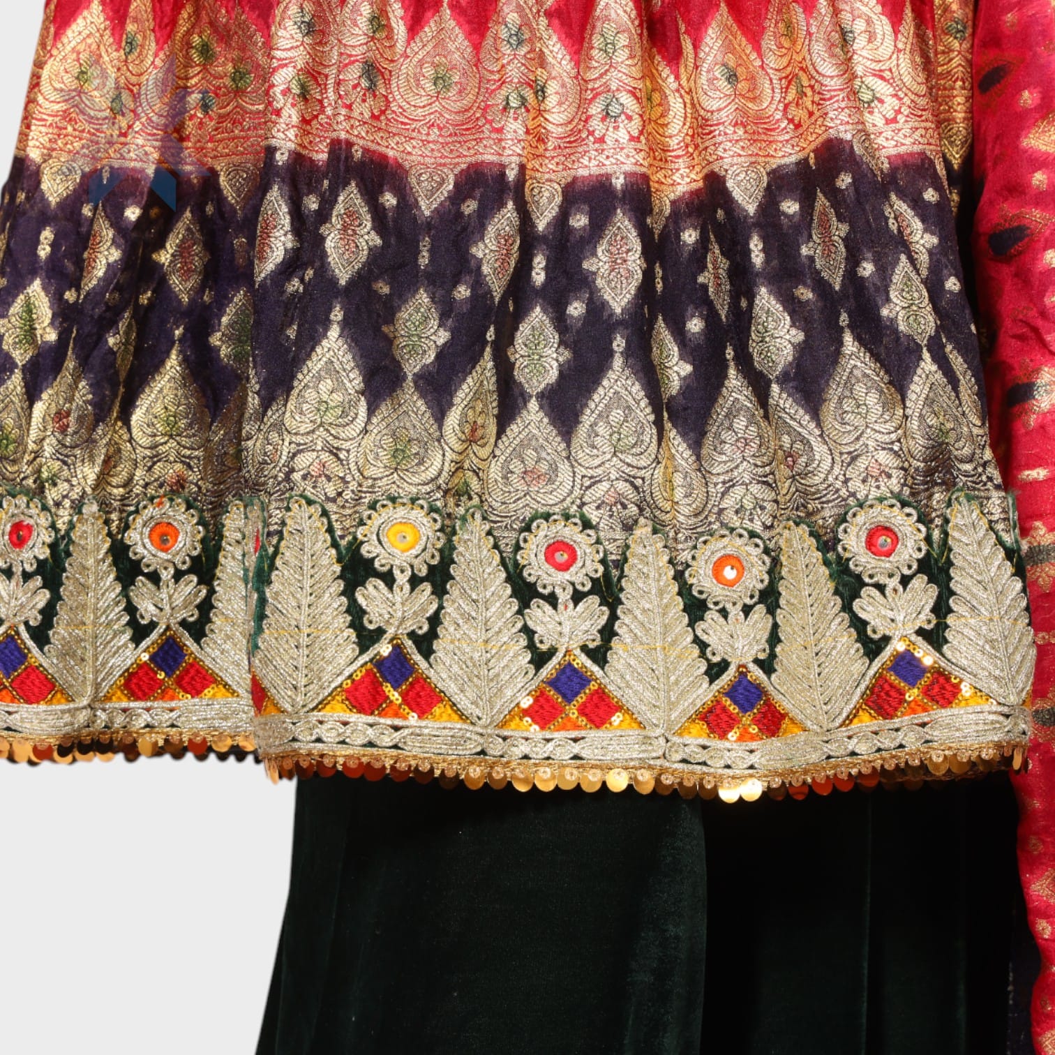 Multicolor Traditional Afghani Dress