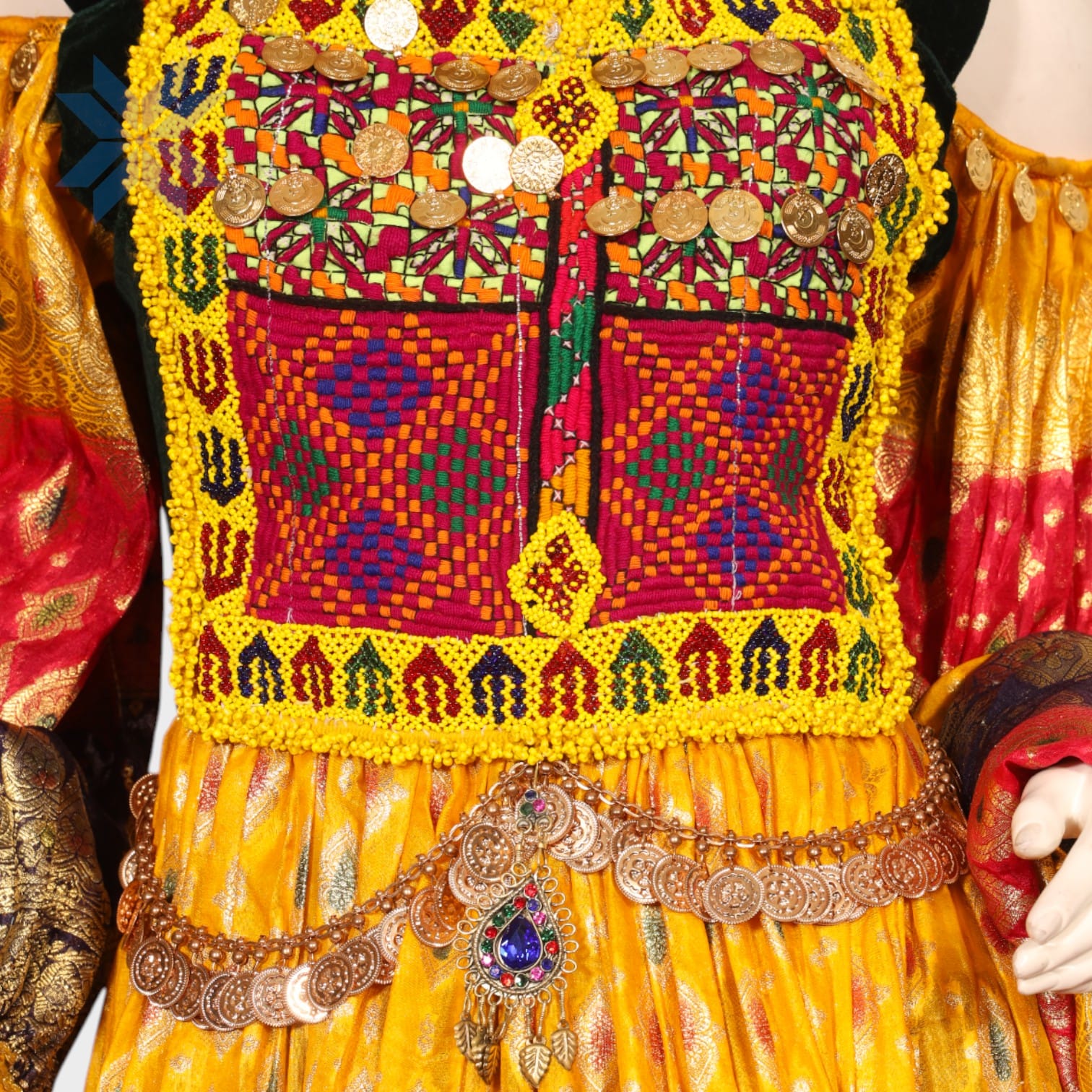 Multicolor Traditional Afghani Dress