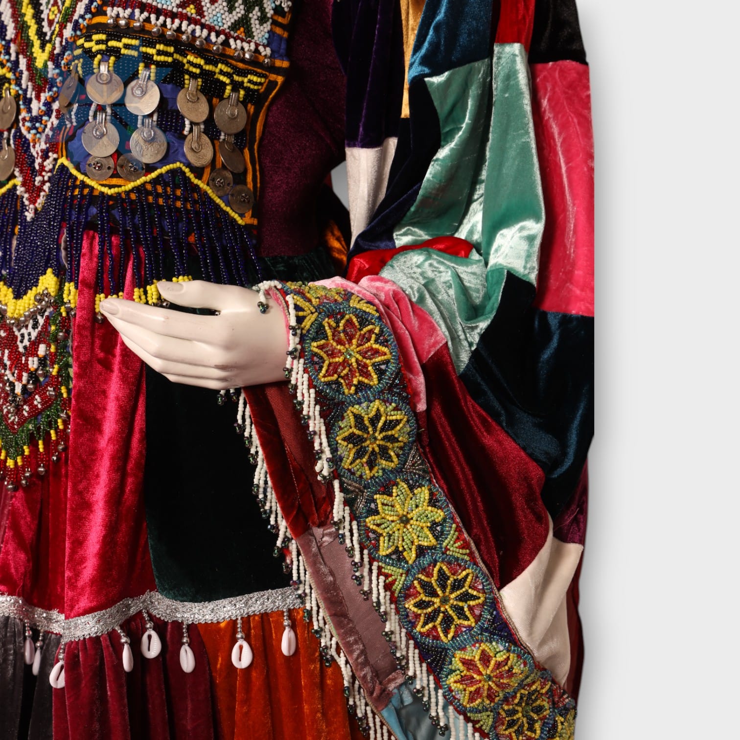 Traditional Multicolor Patchwork Afghani Dress