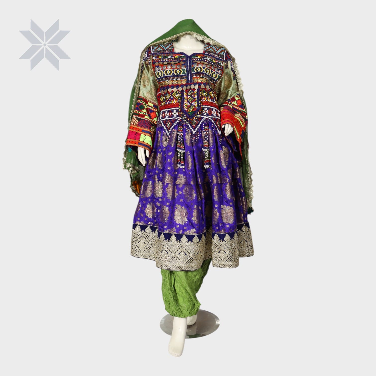 Royal Purple Traditional Afghani Dress Set