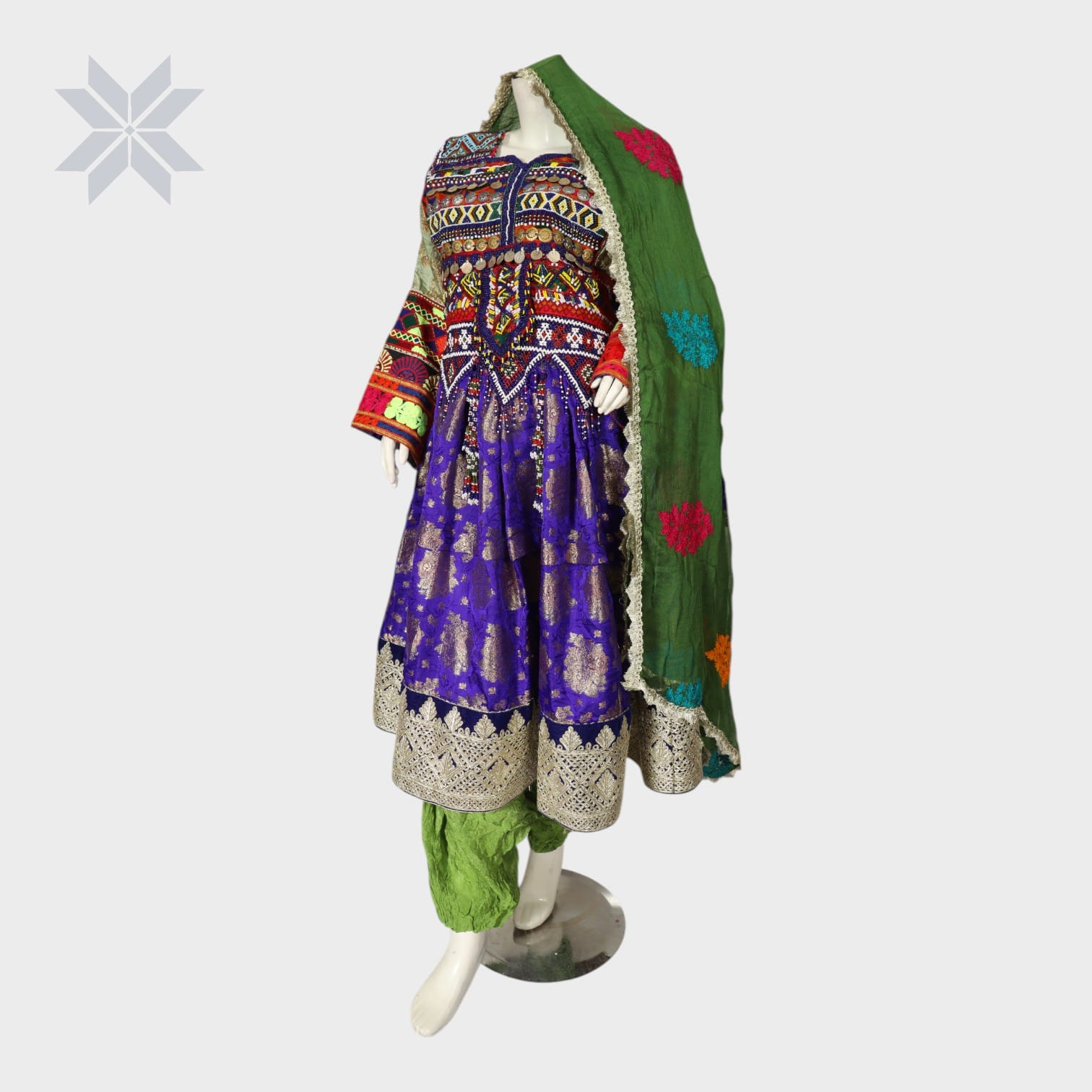 Royal Purple Traditional Afghani Dress Set