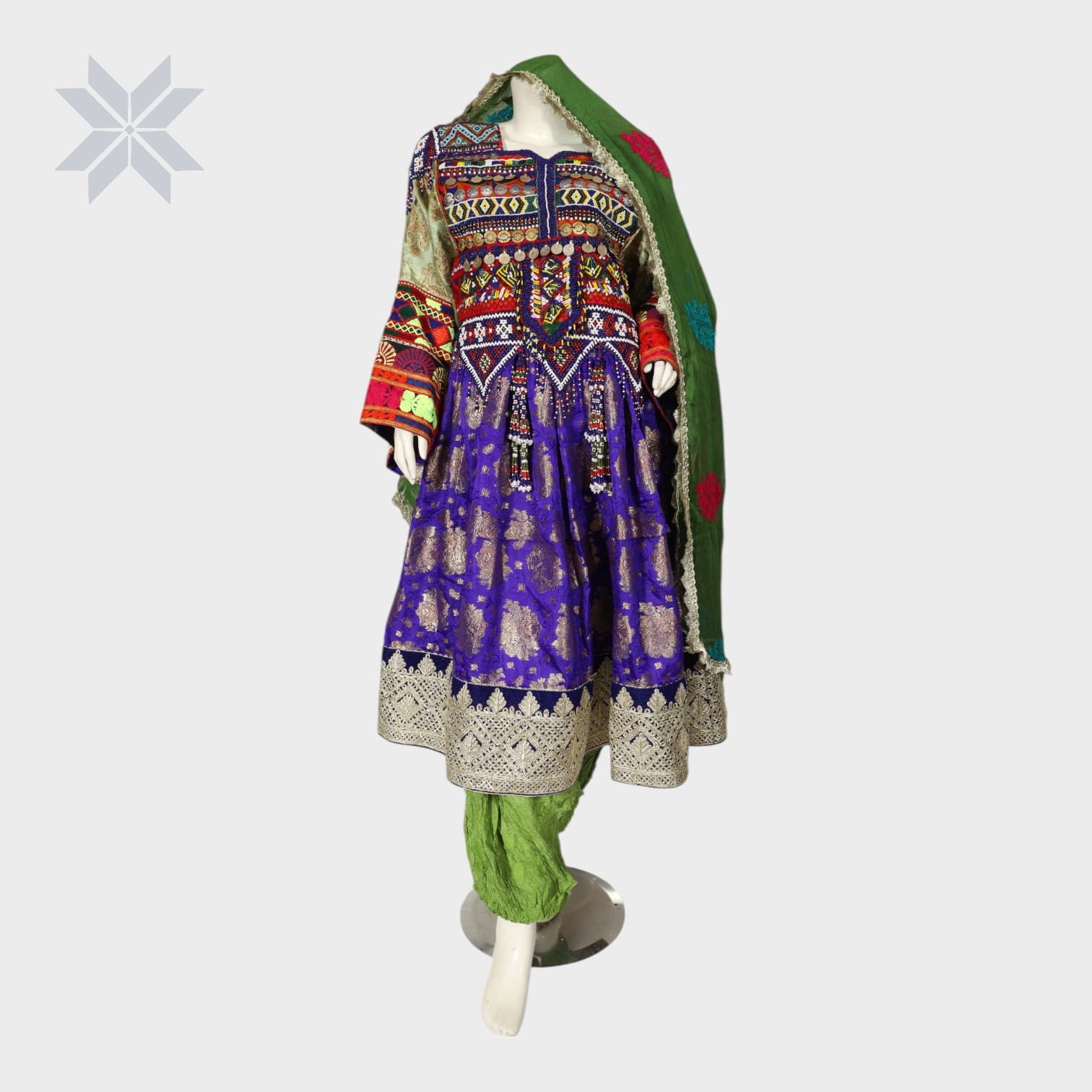 Royal Purple Traditional Afghani Dress Set