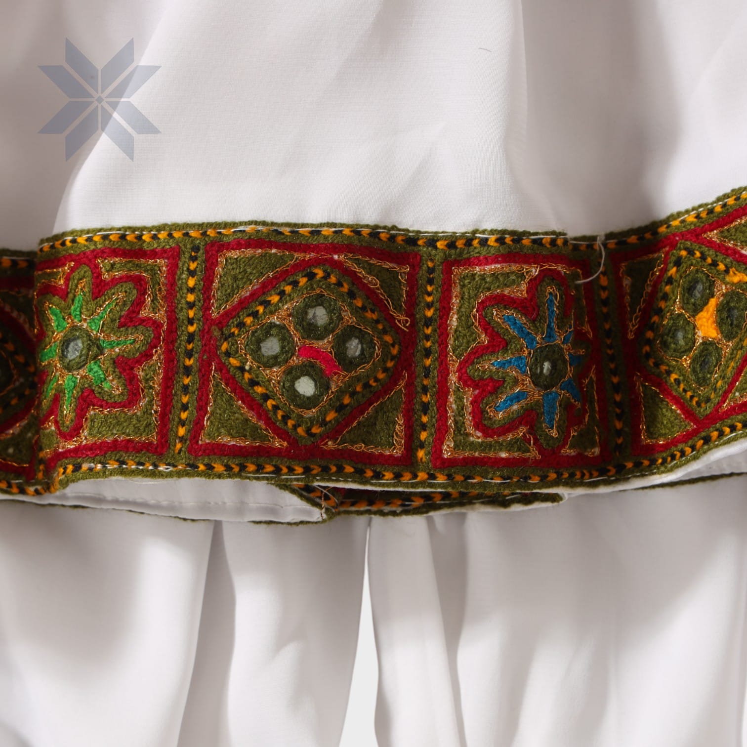 White Embroidered Traditional Afghani Dress Set (Kids)
