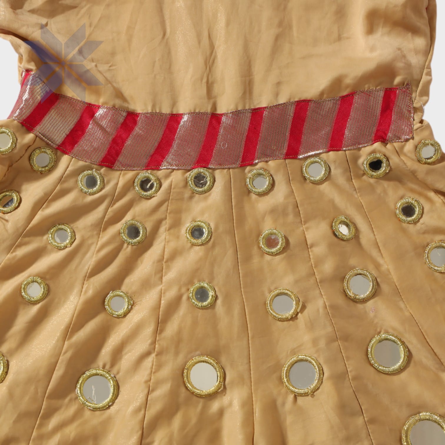 Golden Mirror-Embellished Traditional Dress