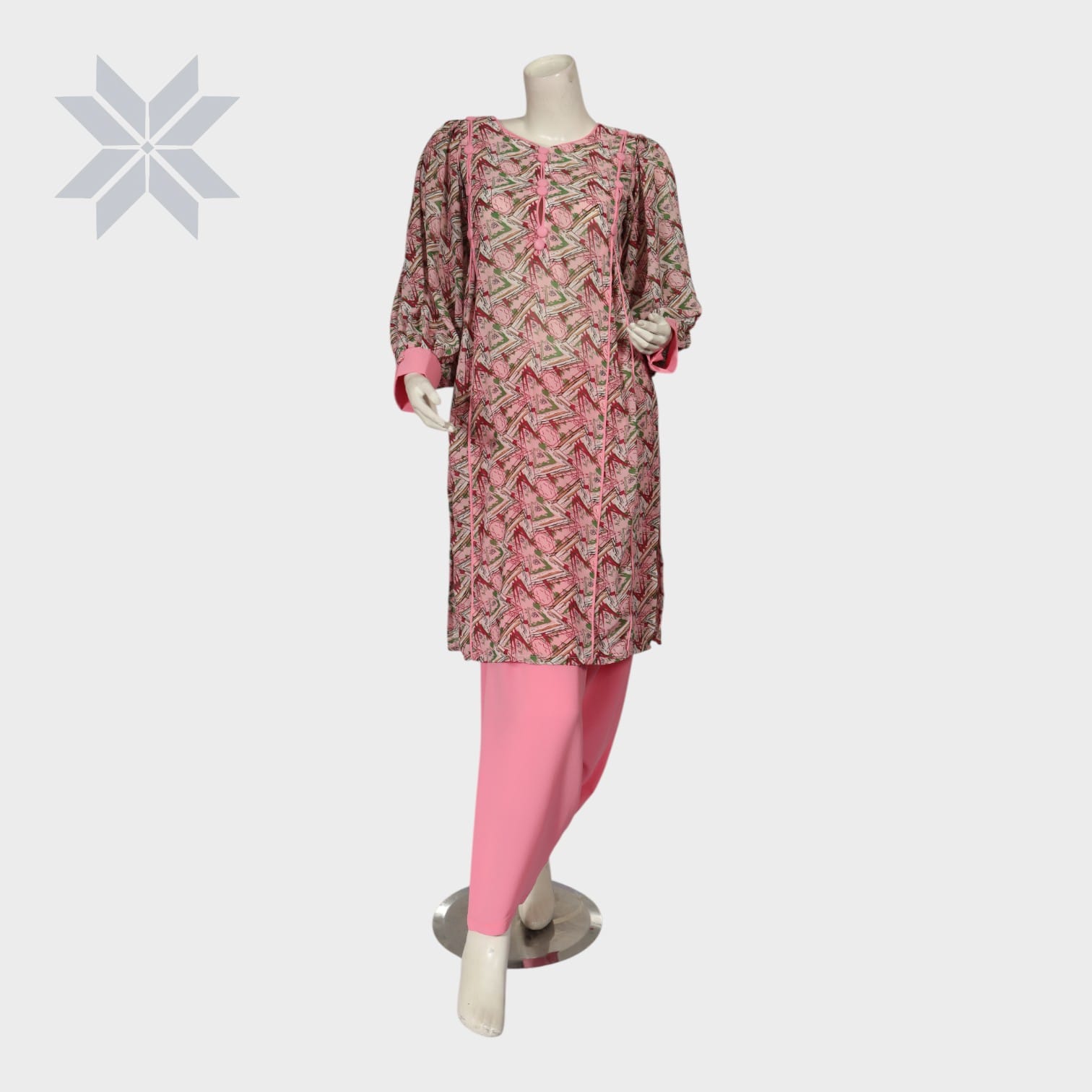 Blush Harmony Printed Tunic Set