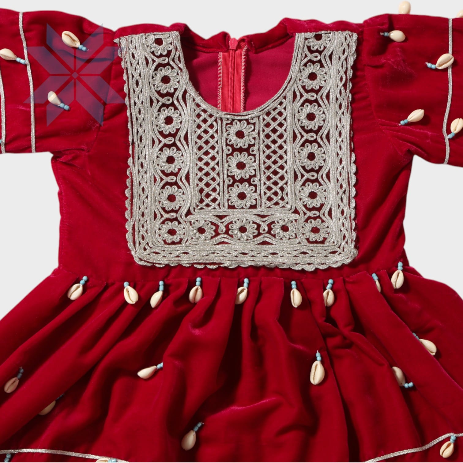 Gul Pari Red Baby Dress Set