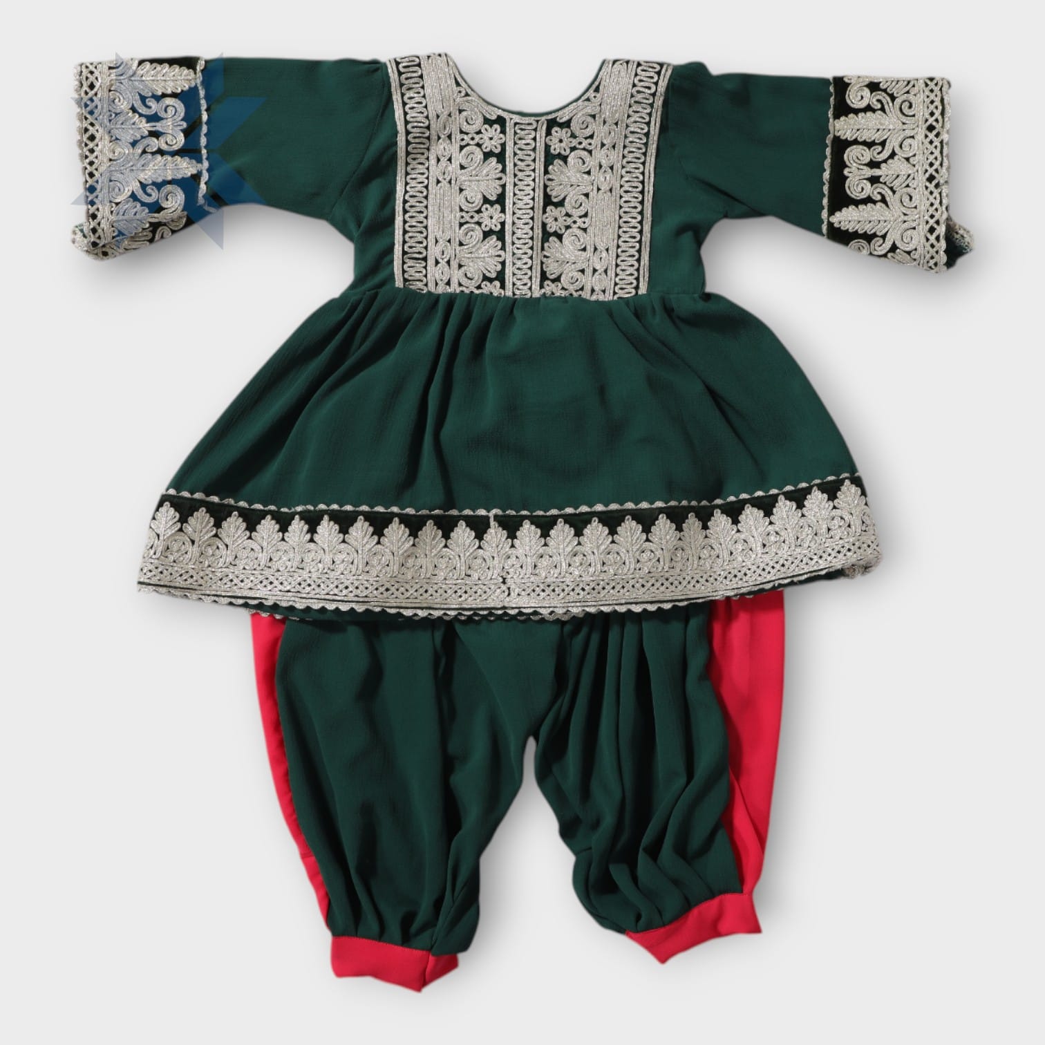 Zohra Emerald Green Baby Dress Set