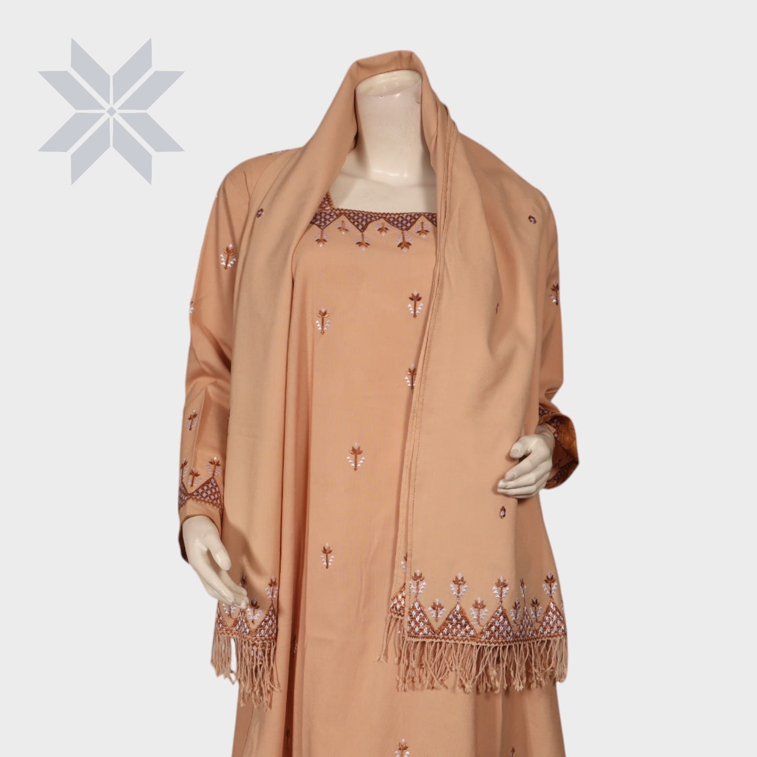 Gulnaar Peach Embroidered Set