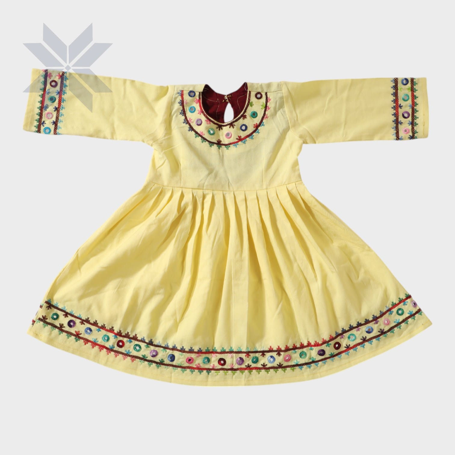 Zarihan Yellow Embroidered Frock