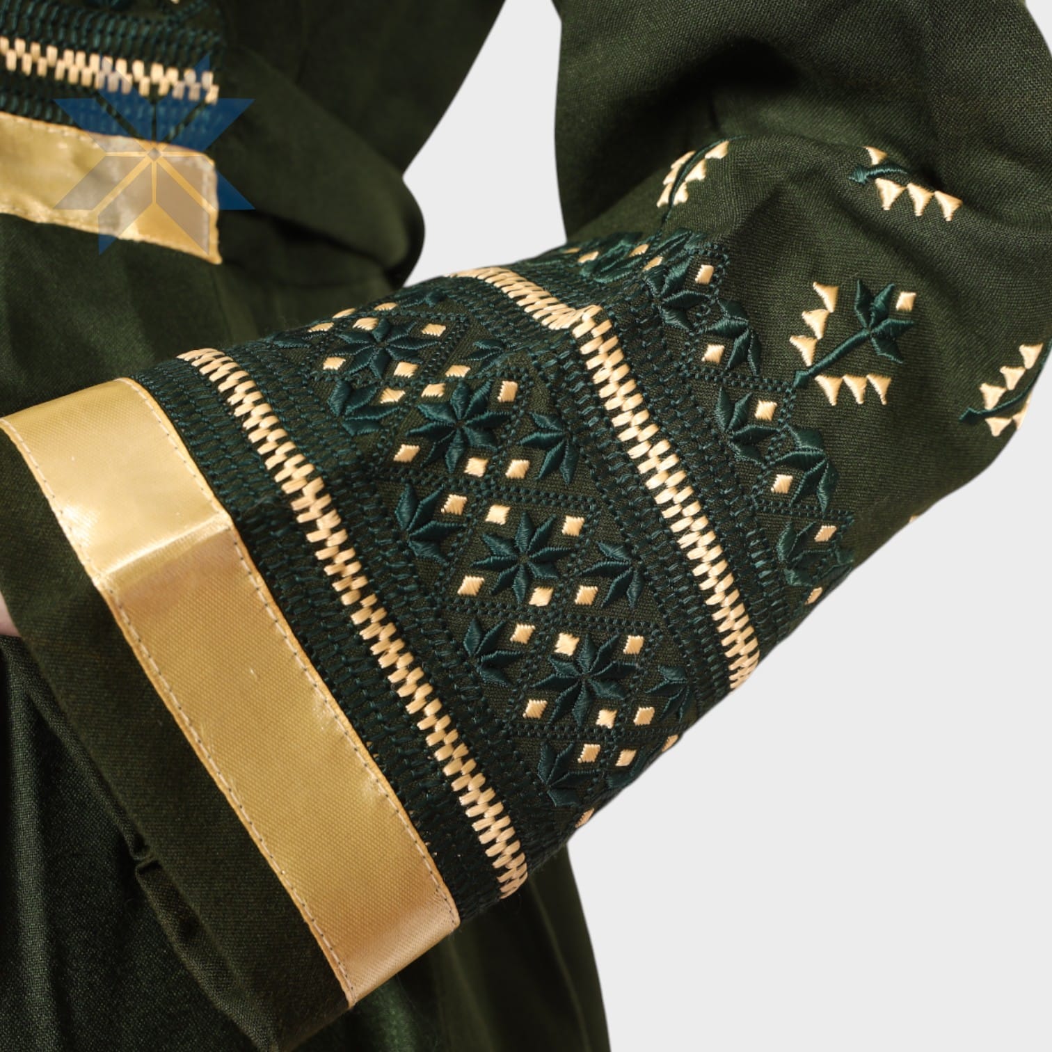 Laili Olive Green Embroidered Set