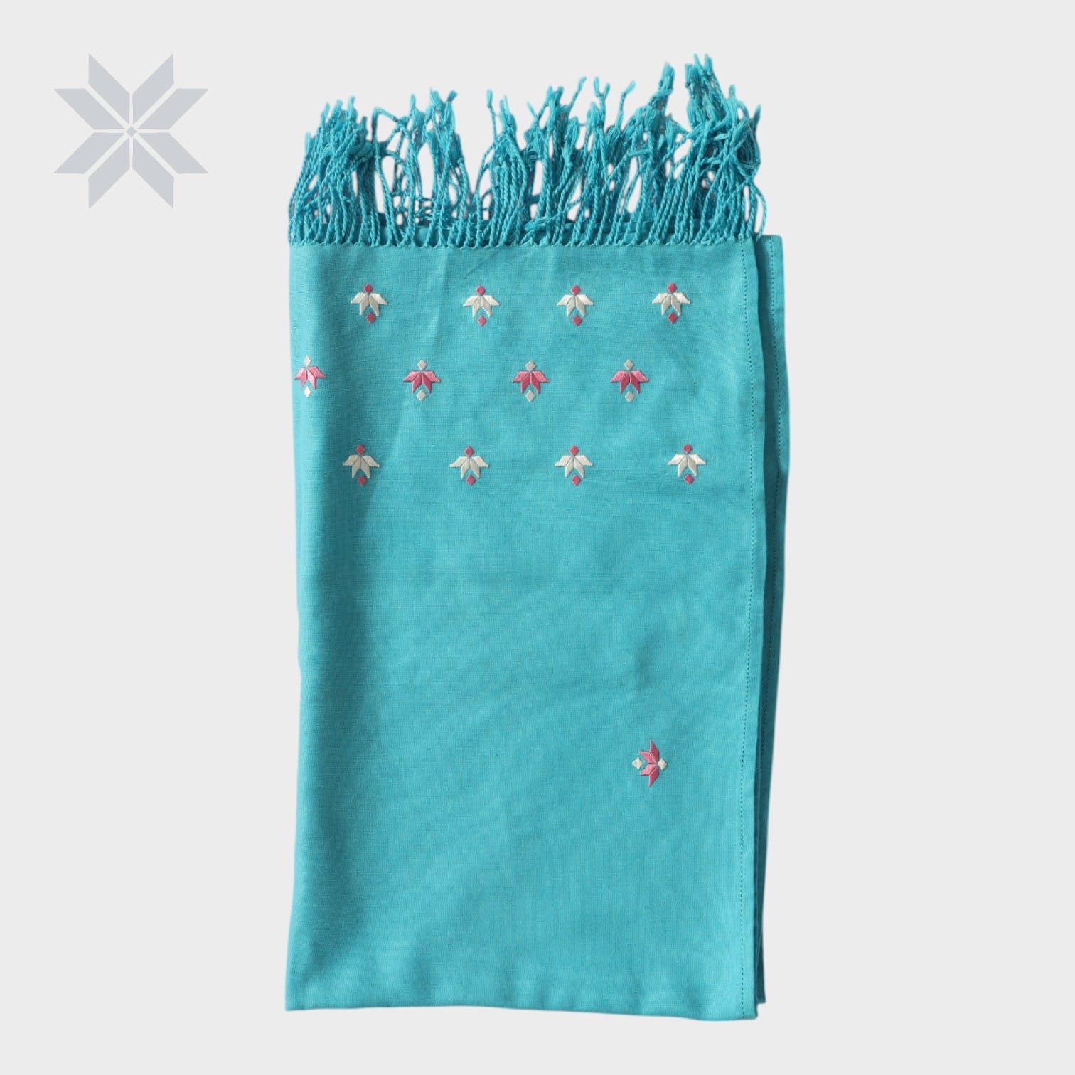 Bahar Turquoise Embroidered Scarf