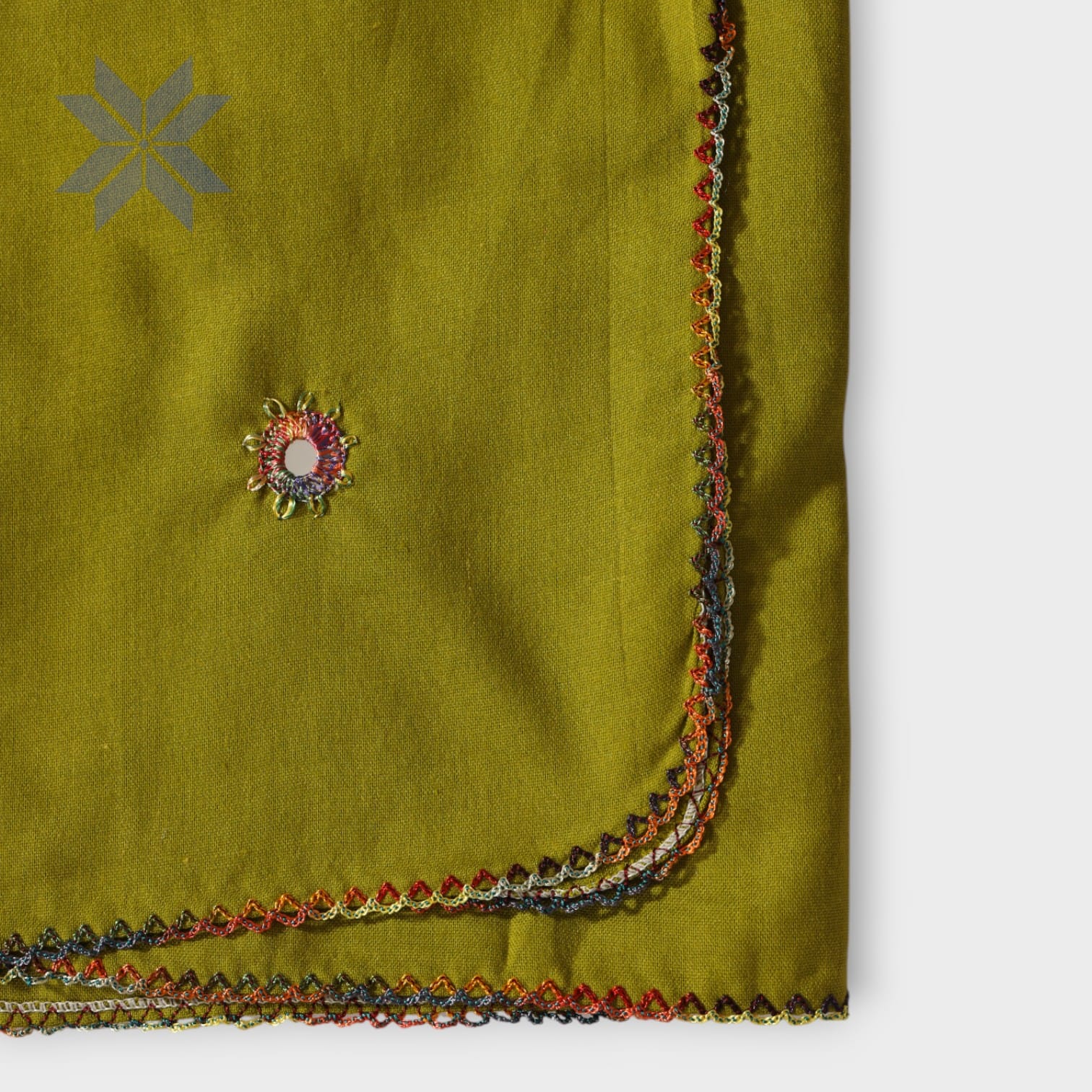Zarmina Olive Mirrorwork Dupatta
