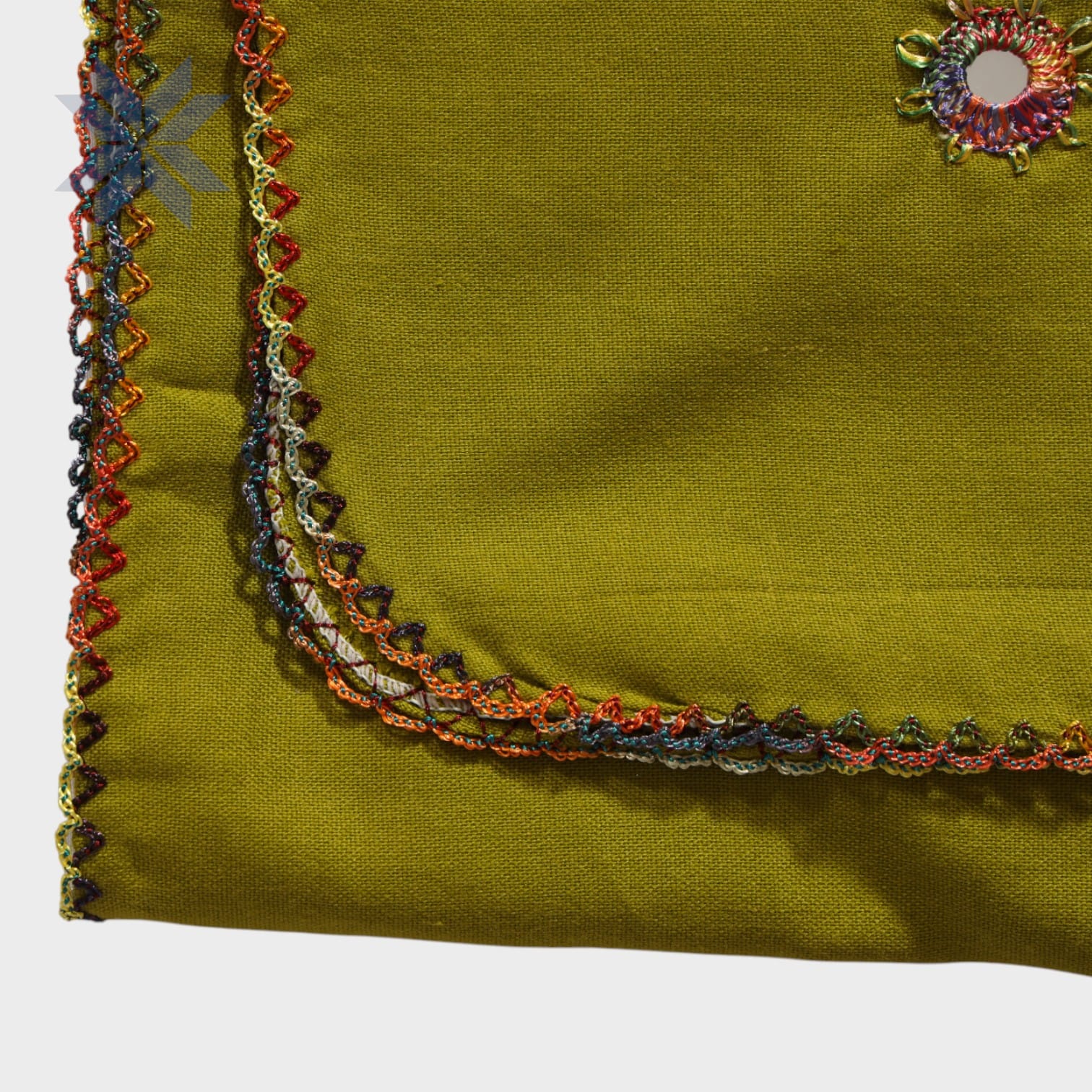 Zarmina Olive Mirrorwork Dupatta