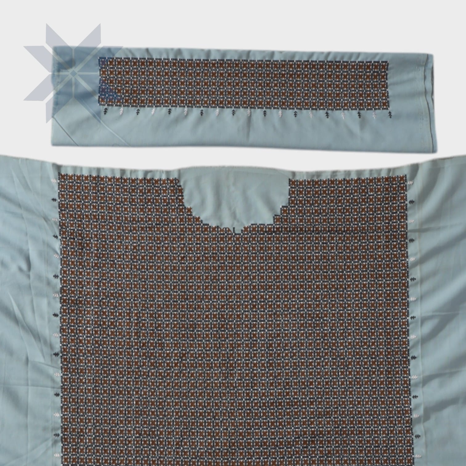 Badghis Sky Blue Hand-Embroidered Kurta Set