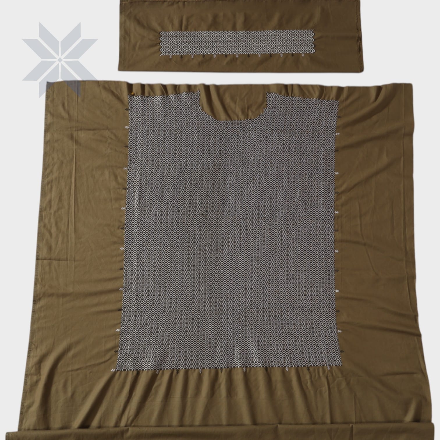 Kandahar Earth-Tone Embroidered Men’s Kurta Set