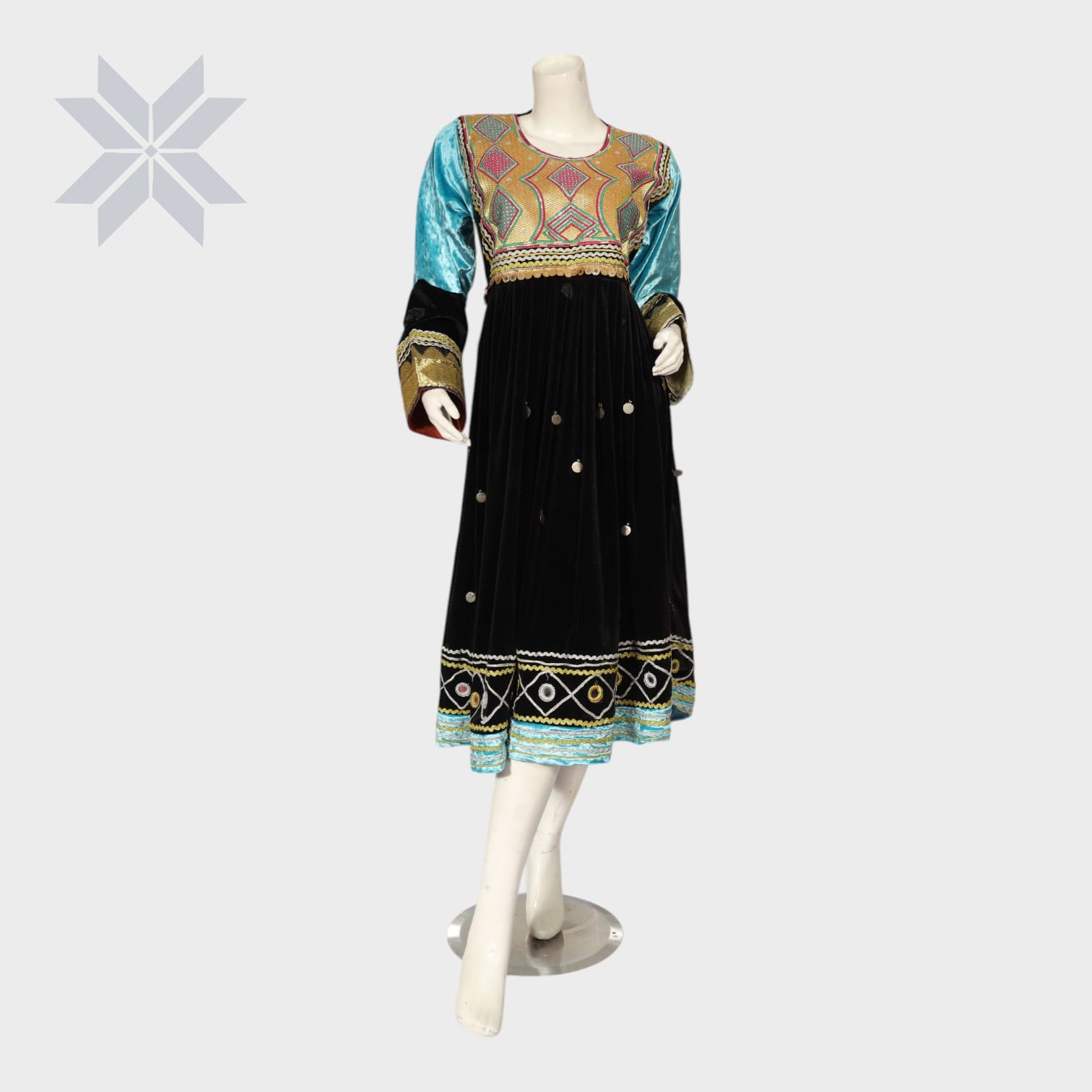 Noorani Velvet Afghani Dress