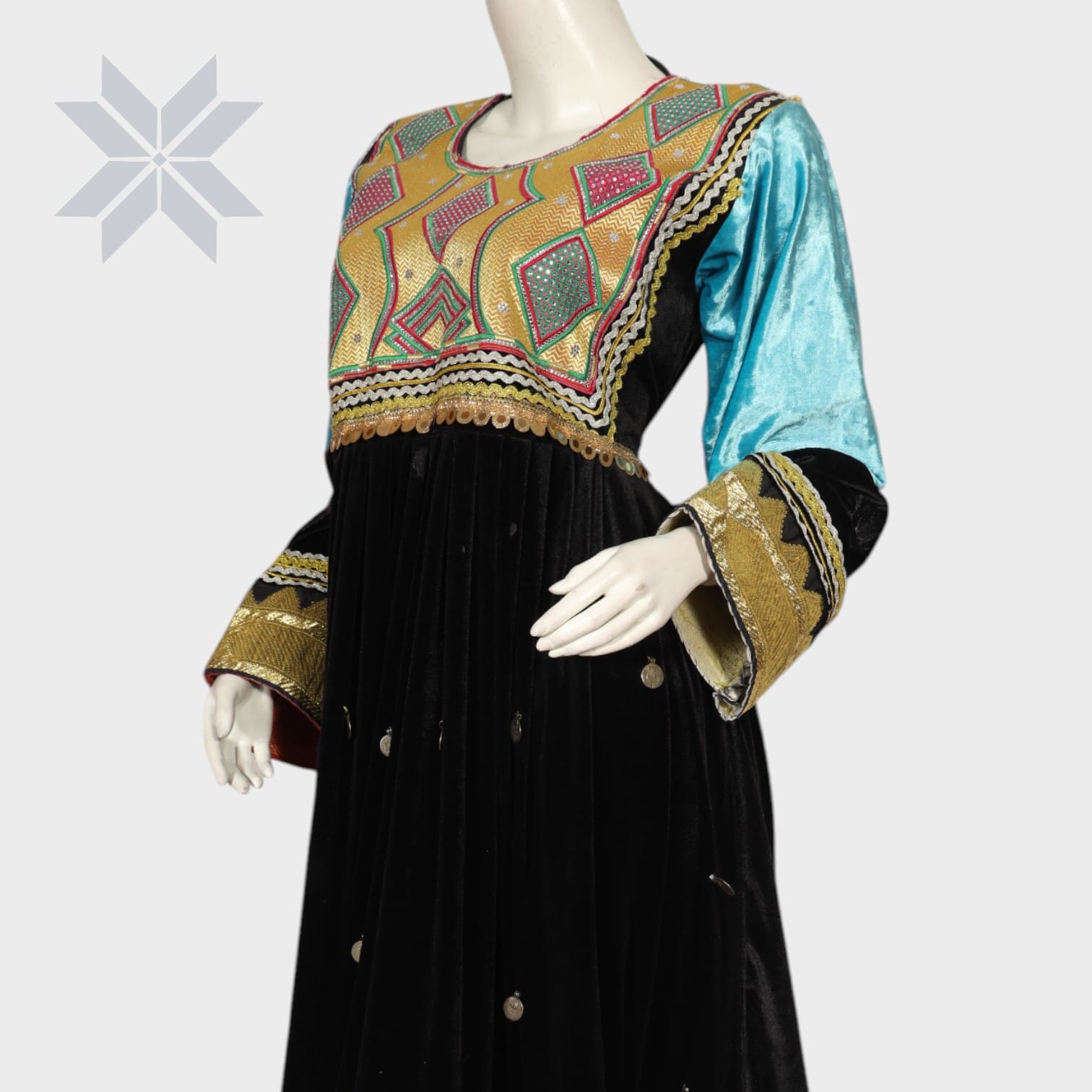 Noorani Velvet Afghani Dress