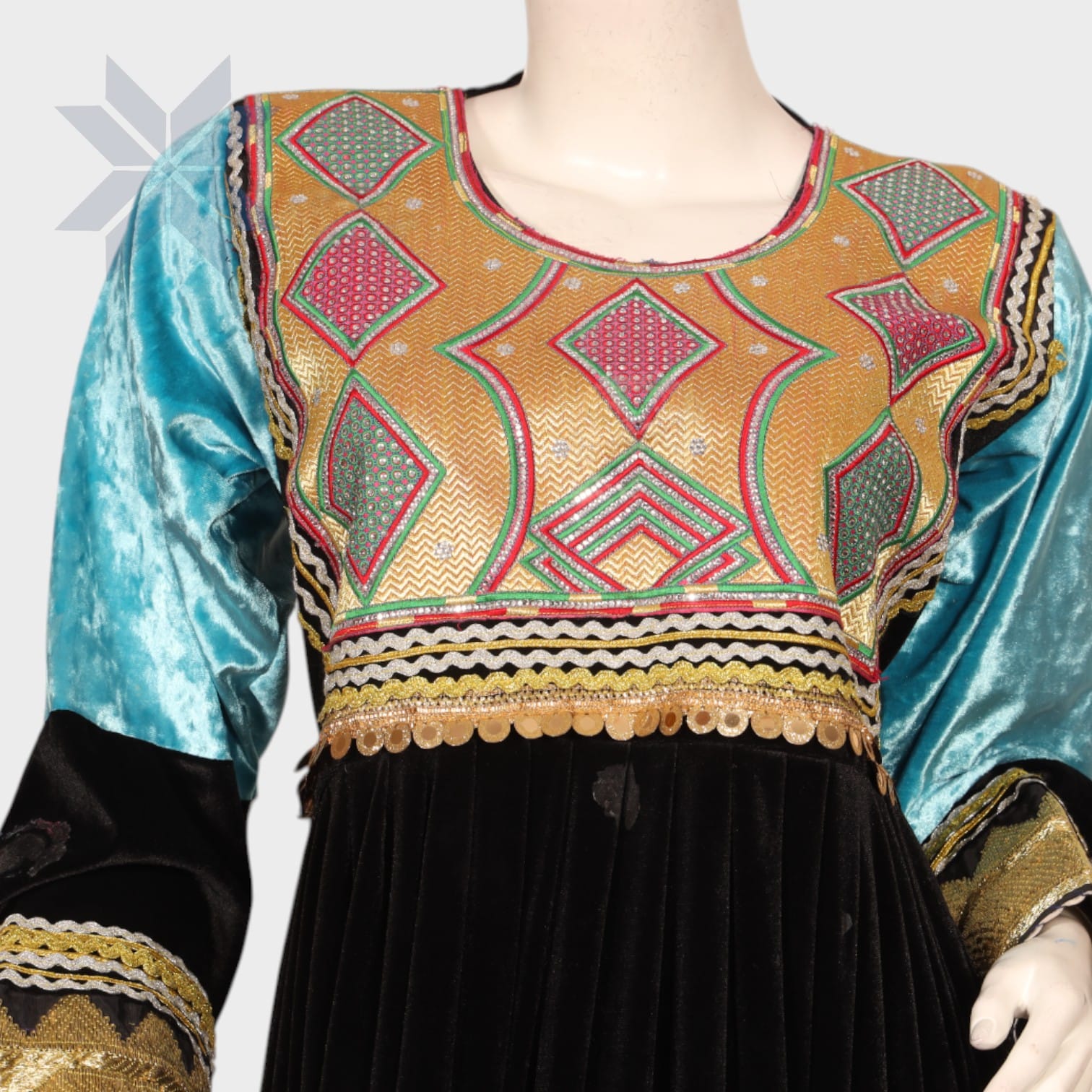 Noorani Velvet Afghani Dress