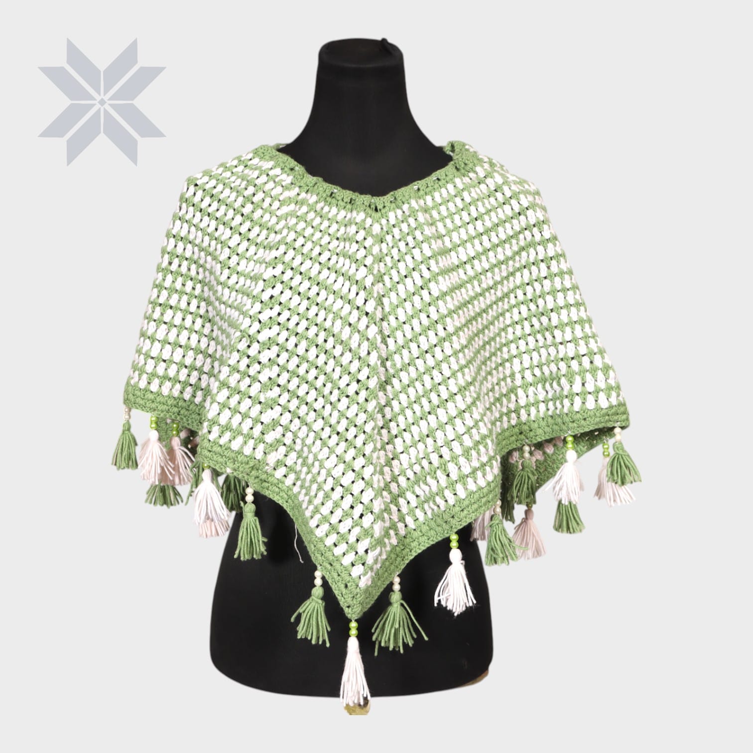 Sahar Crochet Tassel Poncho