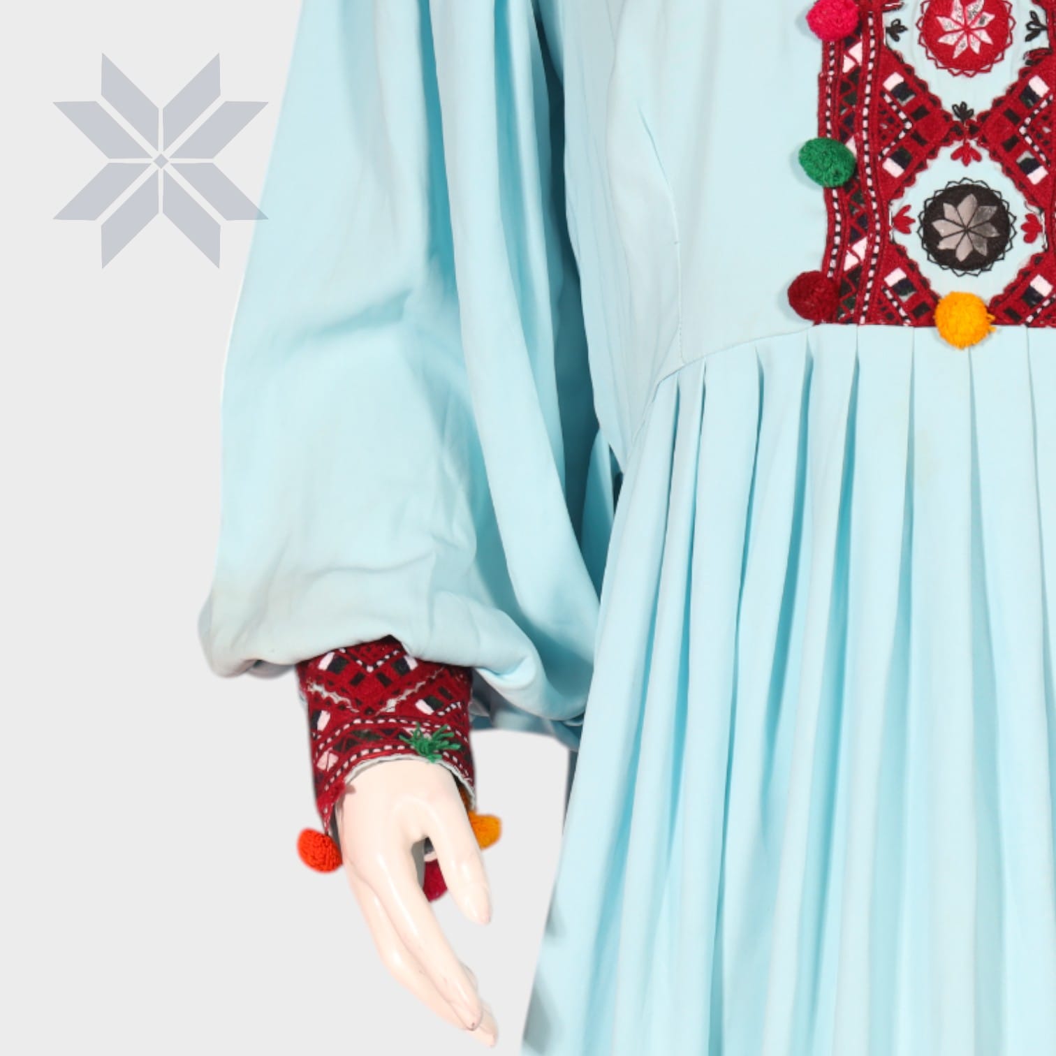 Bahara Embroidered Sky Blue Dress