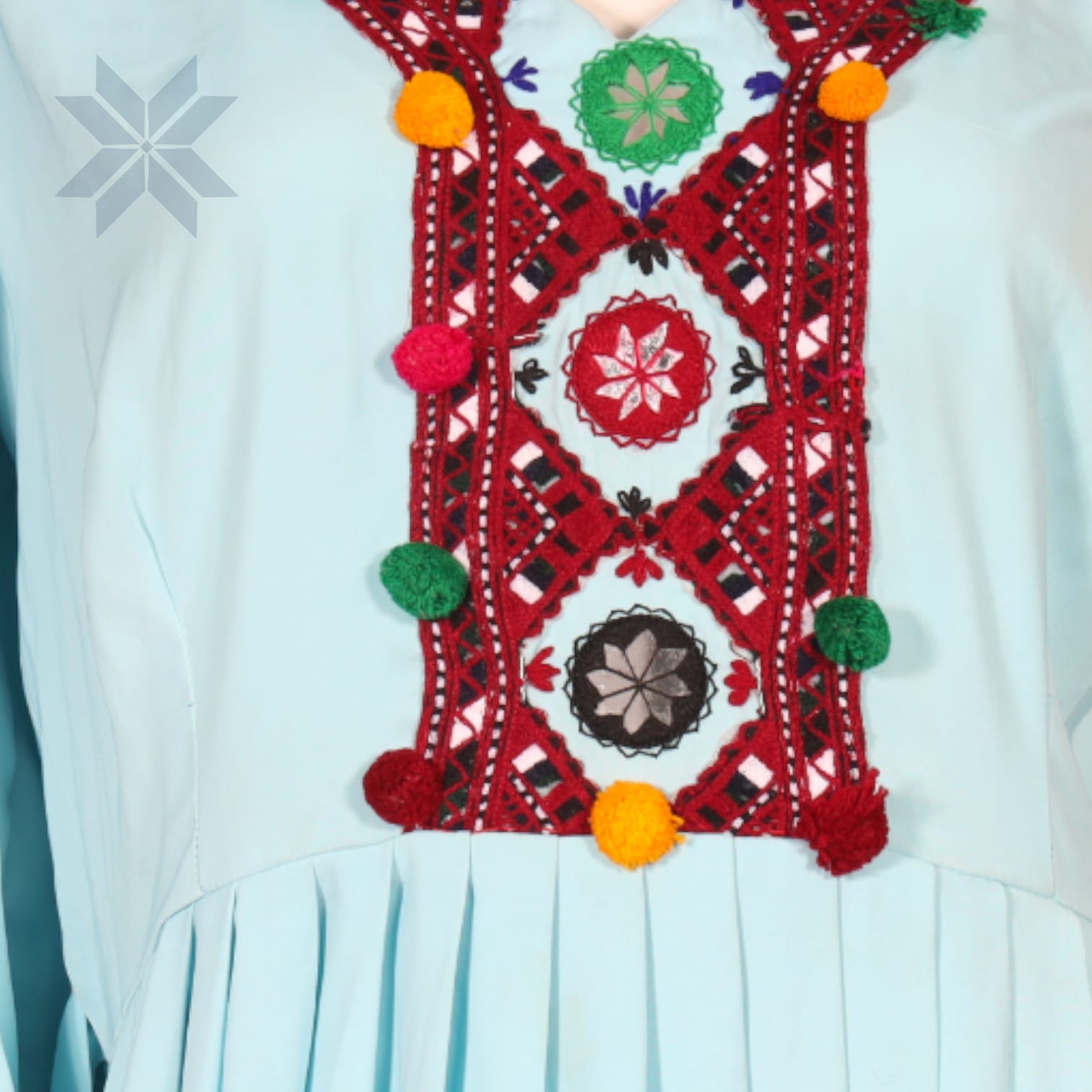 Bahara Embroidered Sky Blue Dress