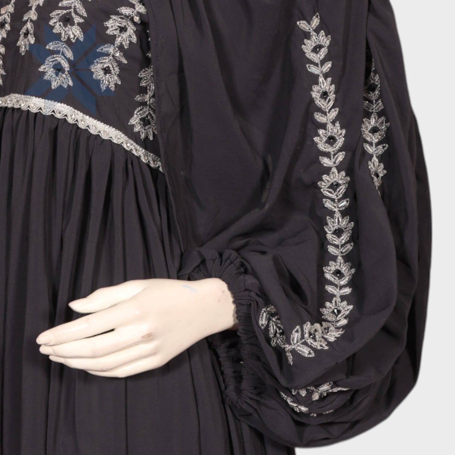 Zareen Black Embroidered Maxi Dress