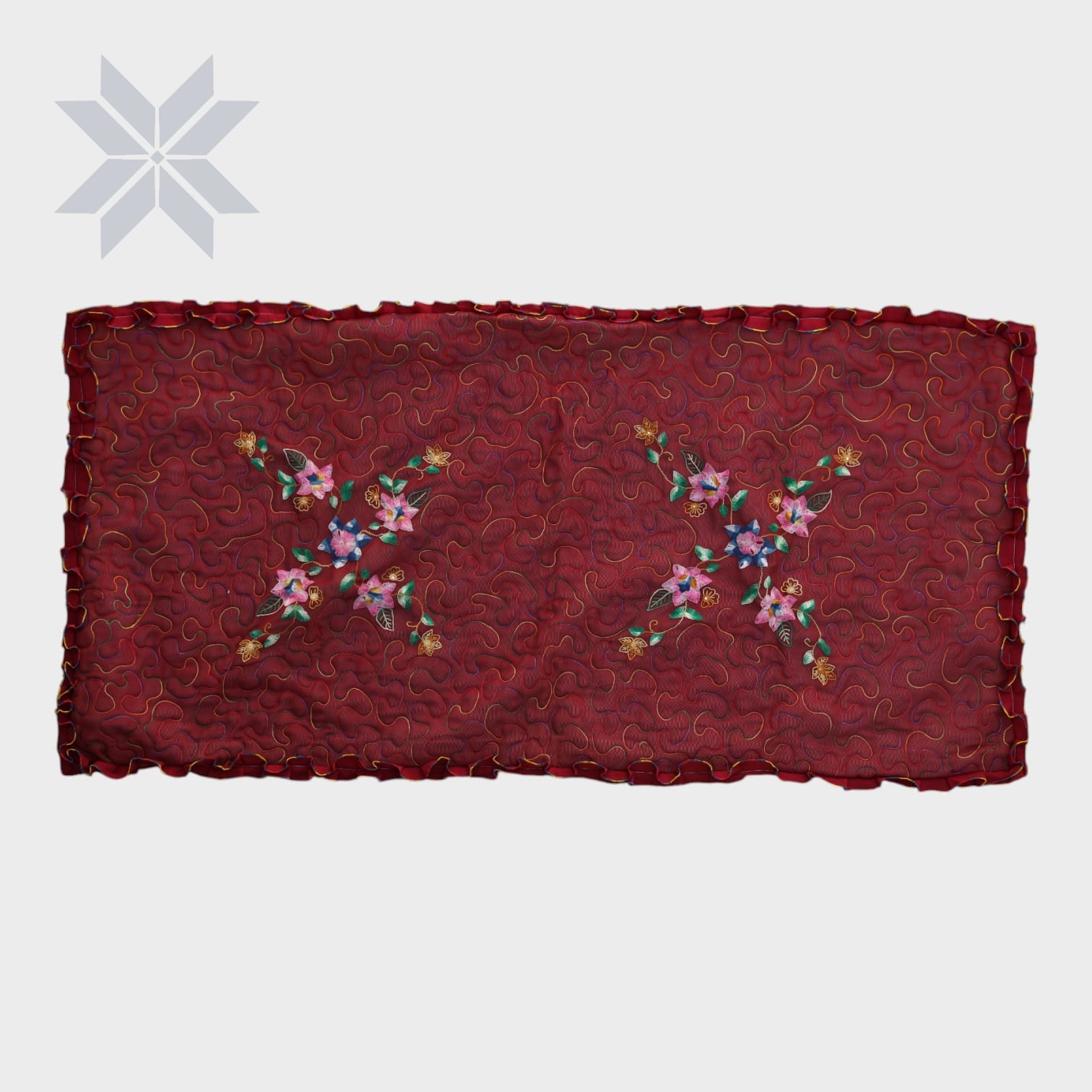 Crimson Bloom Table Runner