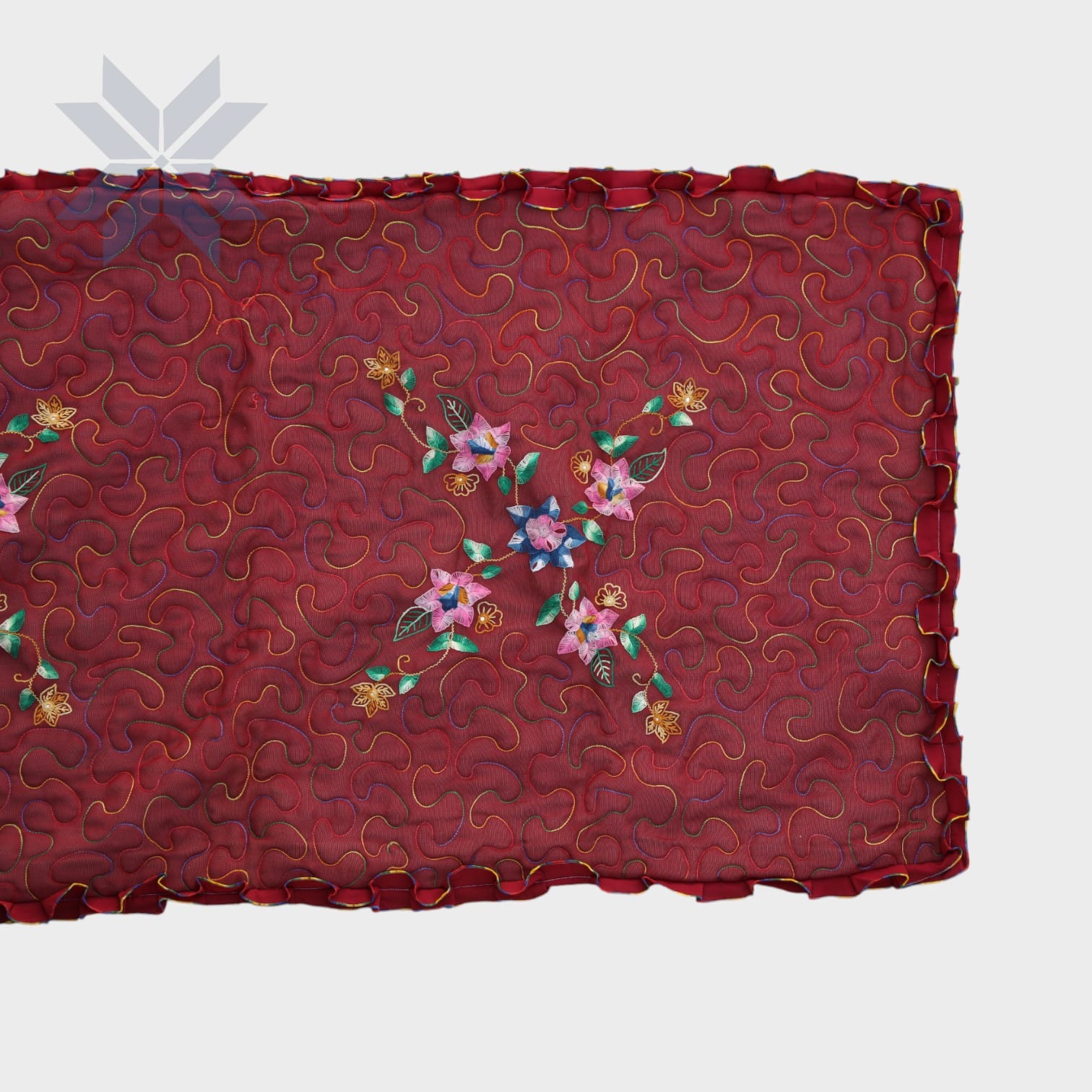 Crimson Bloom Table Runner