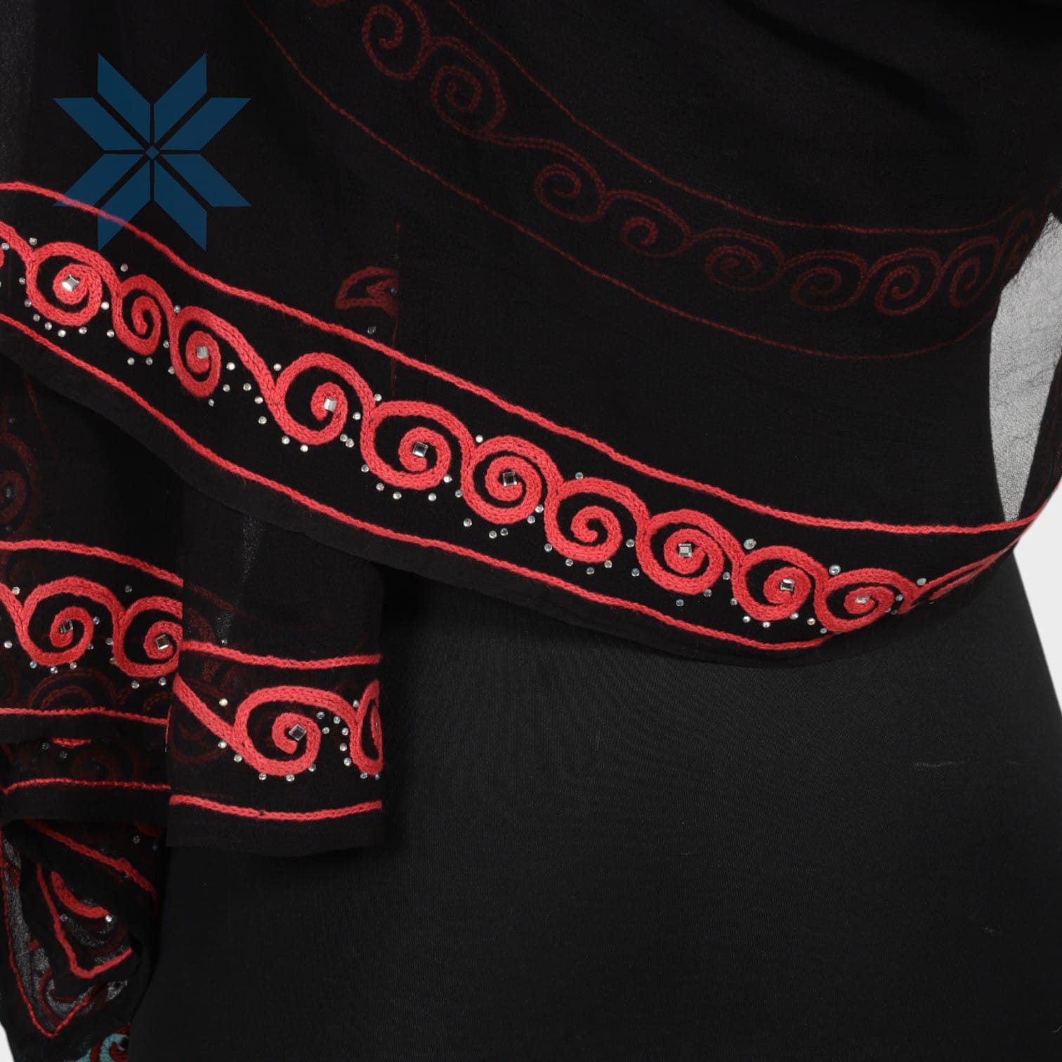 Crimson Petal Chiffon Shawl