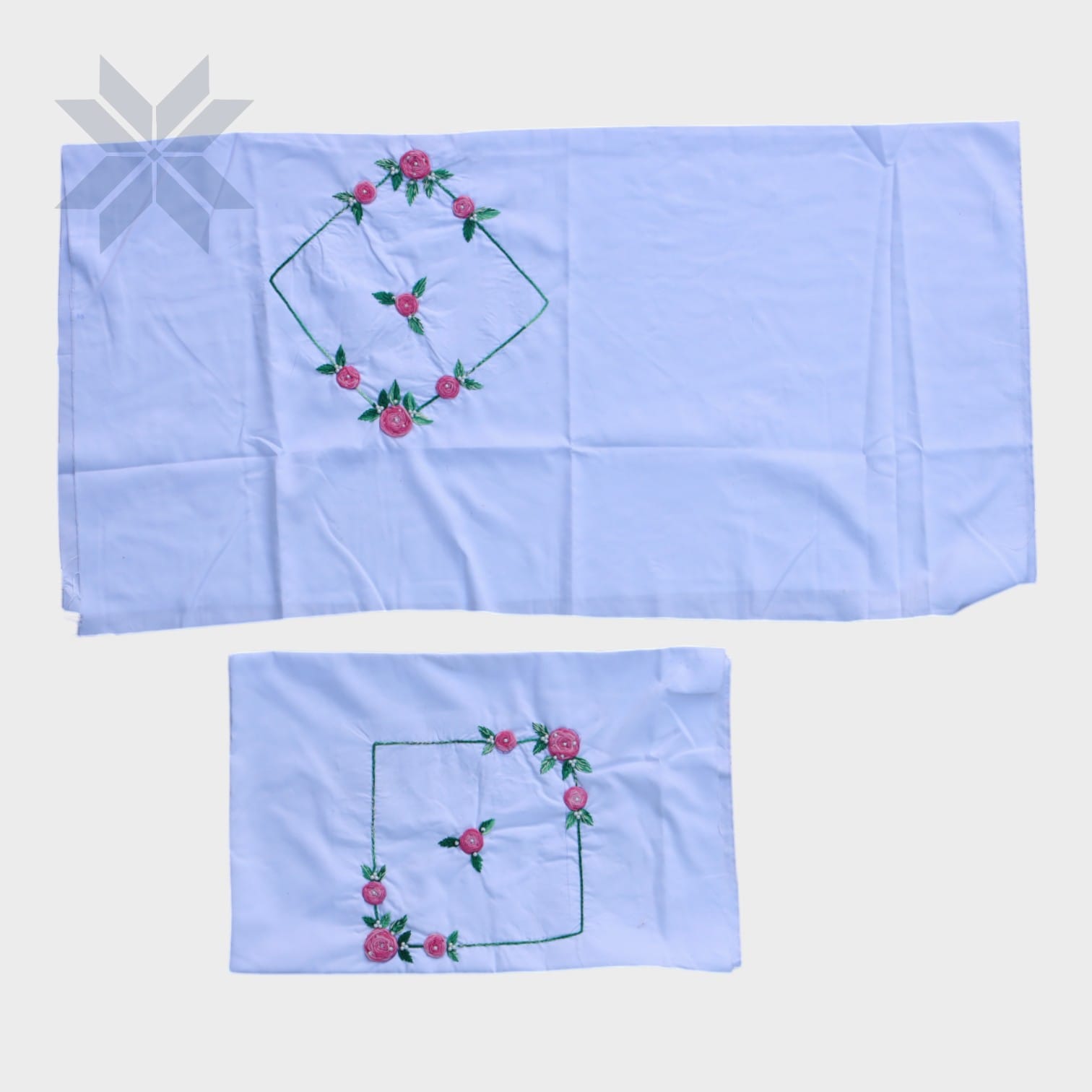 Blush Bloom Embroidered Pillow & Sheet BabySet