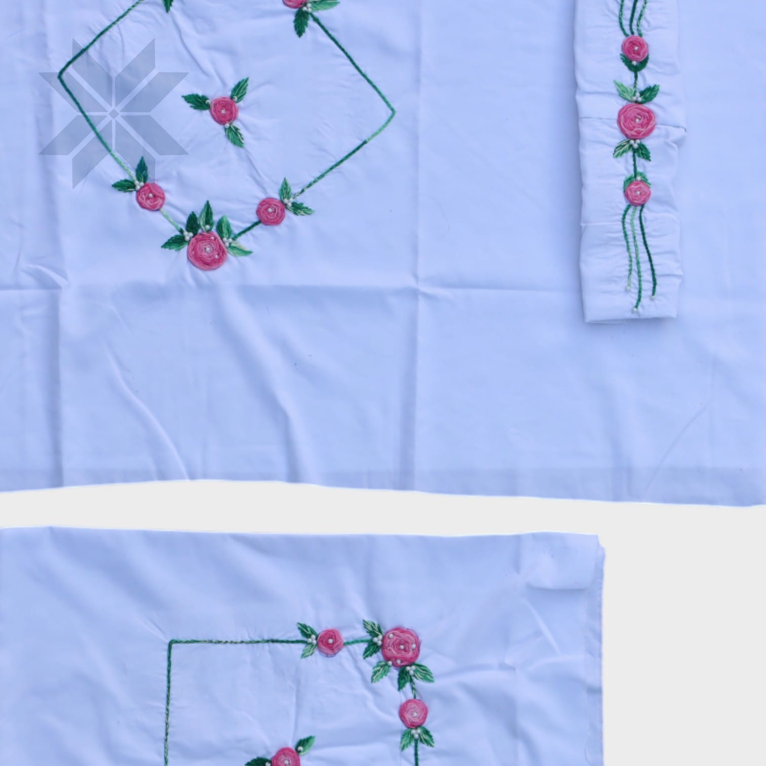 Blush Bloom Embroidered Pillow & Sheet BabySet