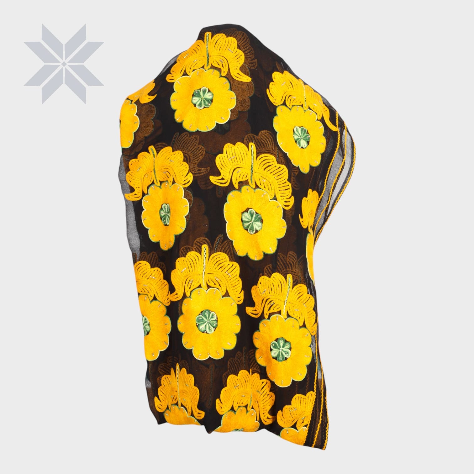Golden Orchard Embroidered Shawl