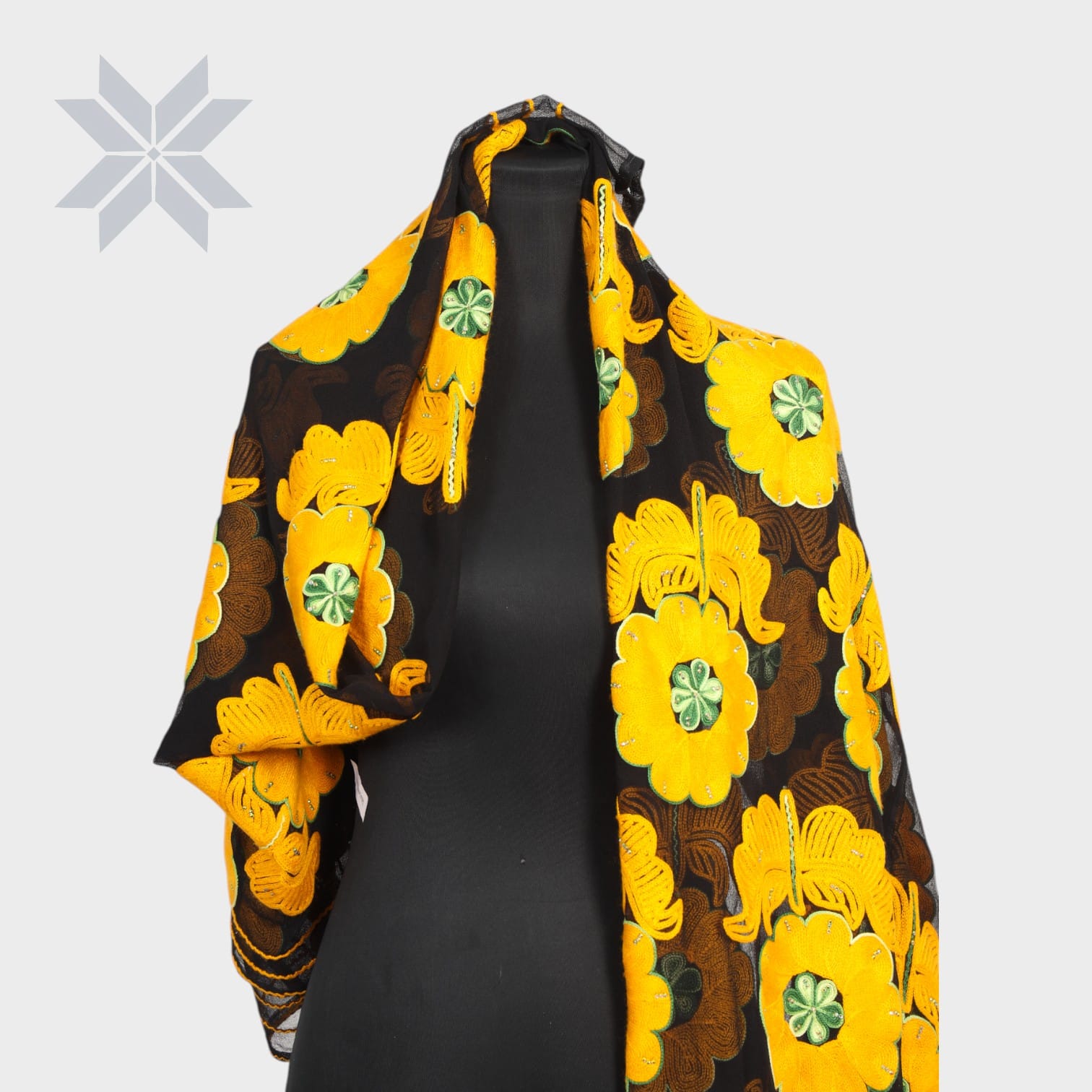 Golden Orchard Embroidered Shawl