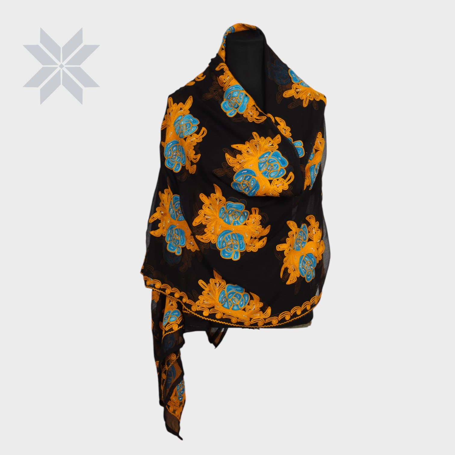 Amber Sky Embroidered Shawl