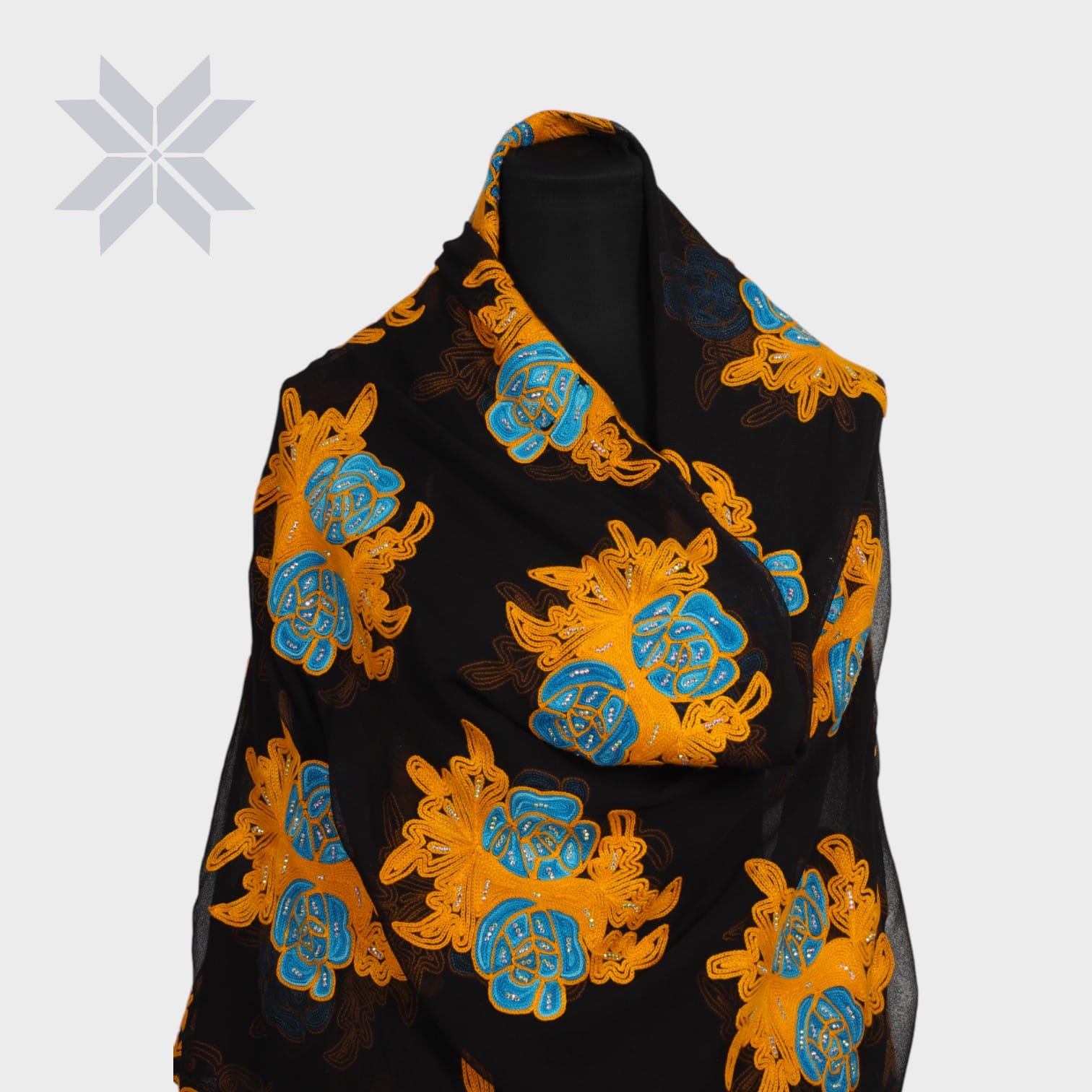 Amber Sky Embroidered Shawl