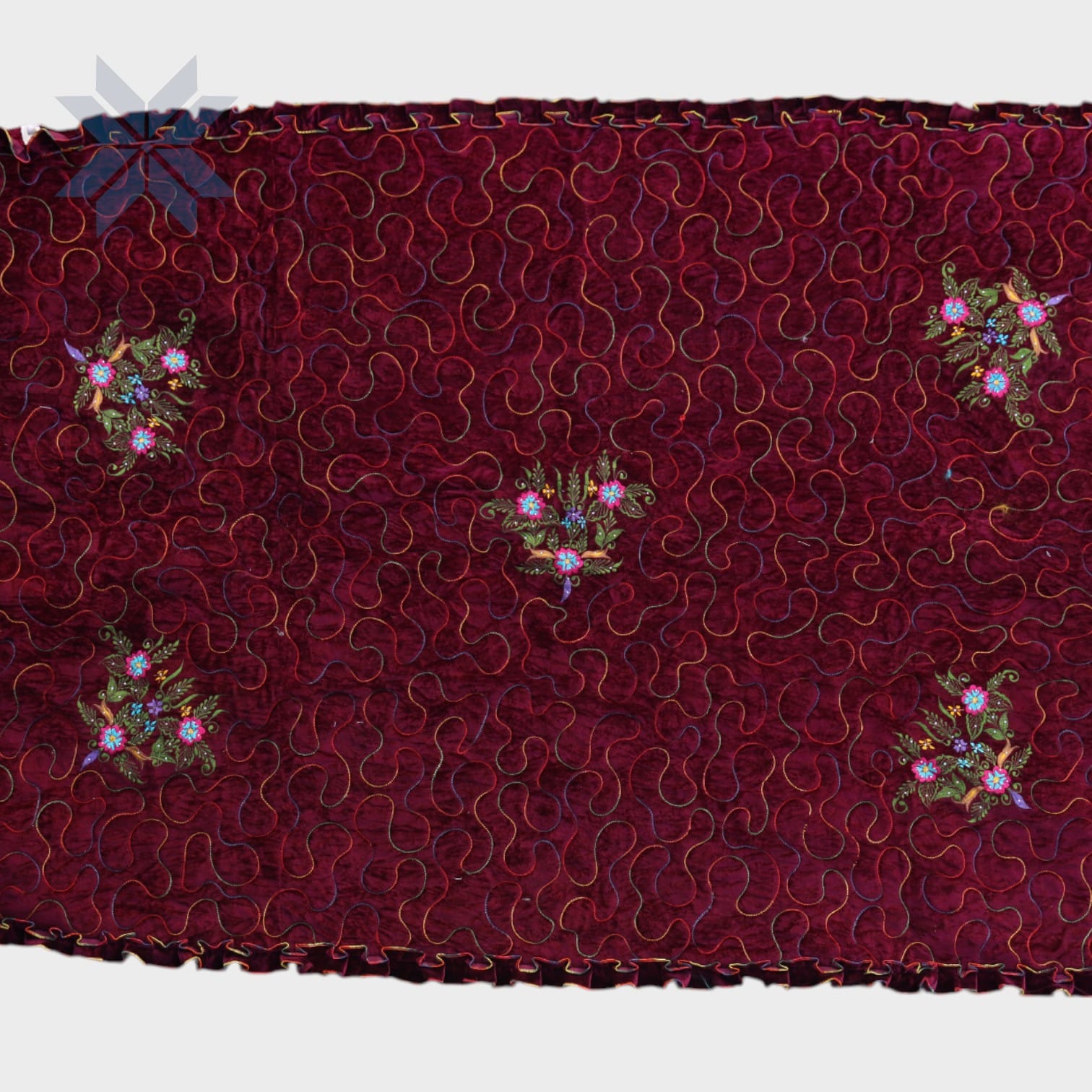 Crimson Bloom Cushion & Mat Set