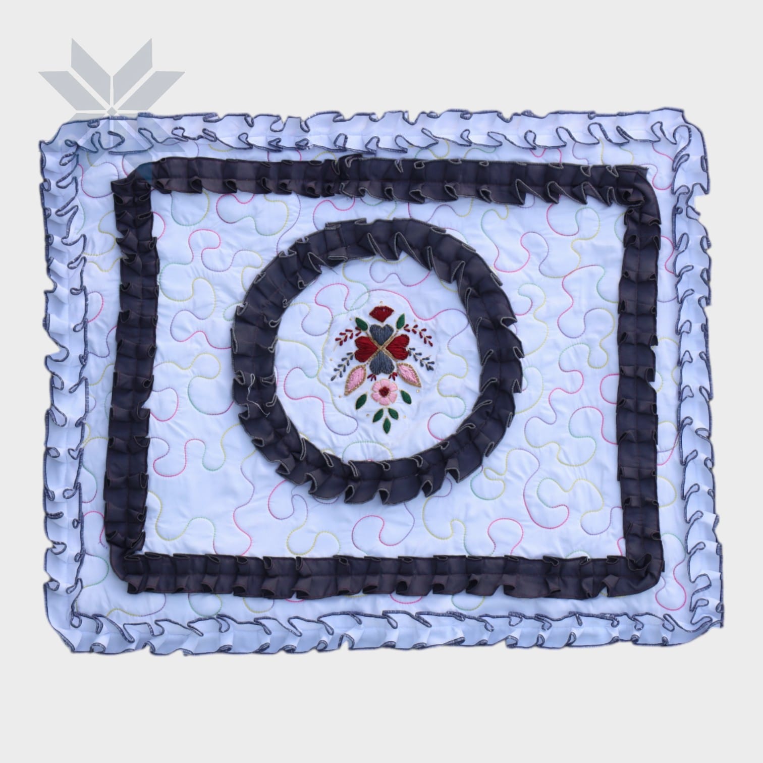 Royal White Patchwork Bed Set
