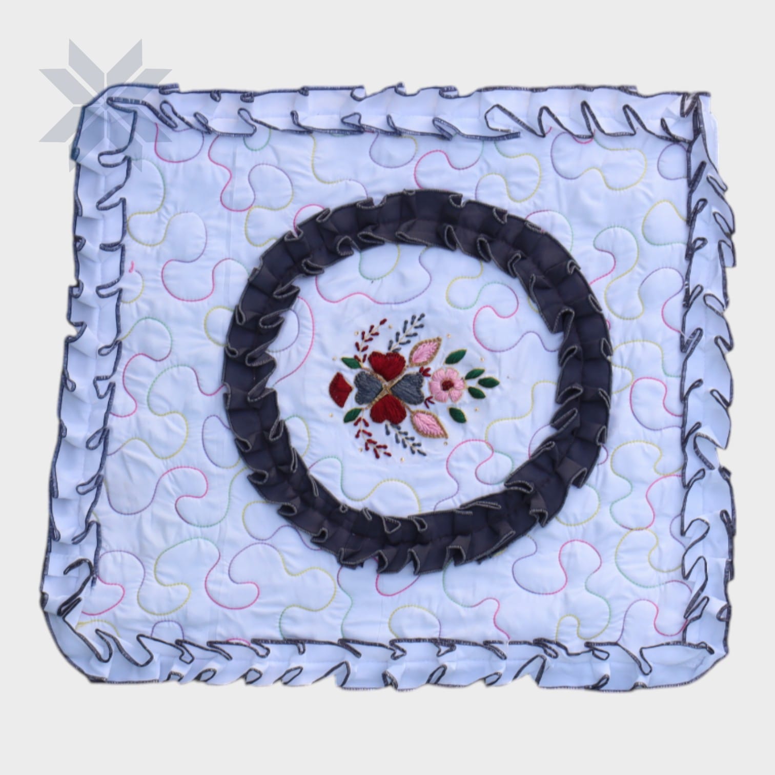 Royal White Patchwork Bed Set