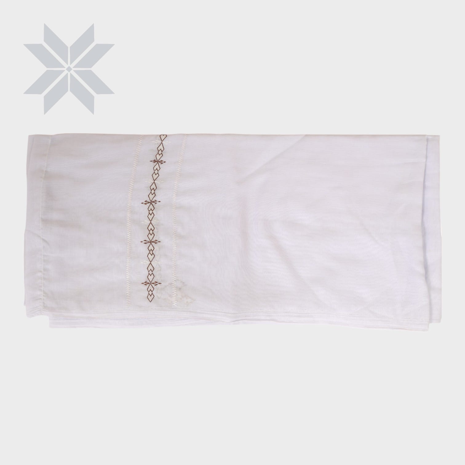 Zamzam White Embroidered Shawl