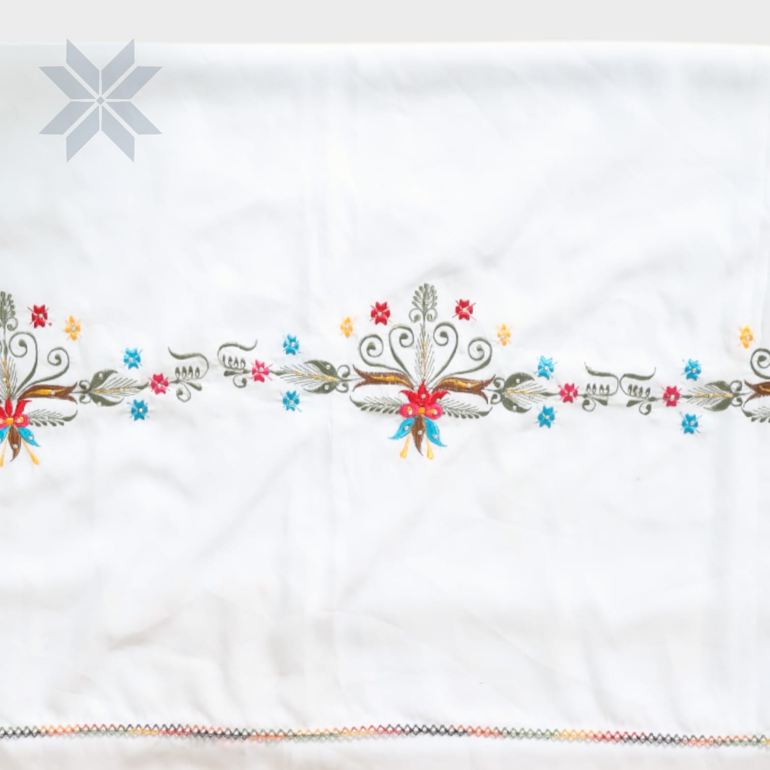 Floral Crown Embroidered Valance
